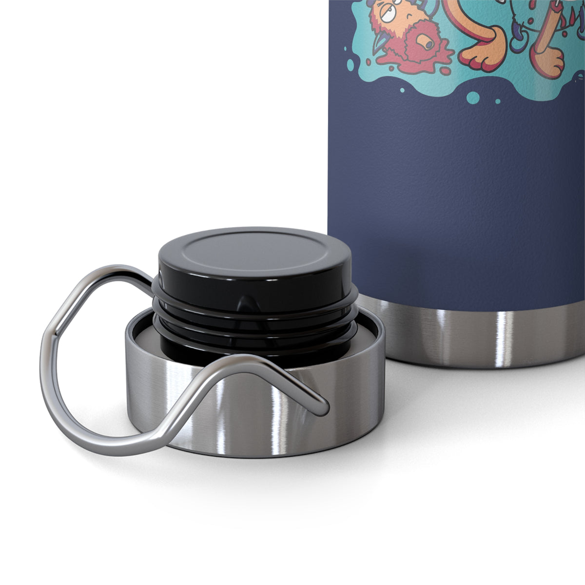 22oz Copper Insulated Water Bottle with Cartoon Design - CV73
