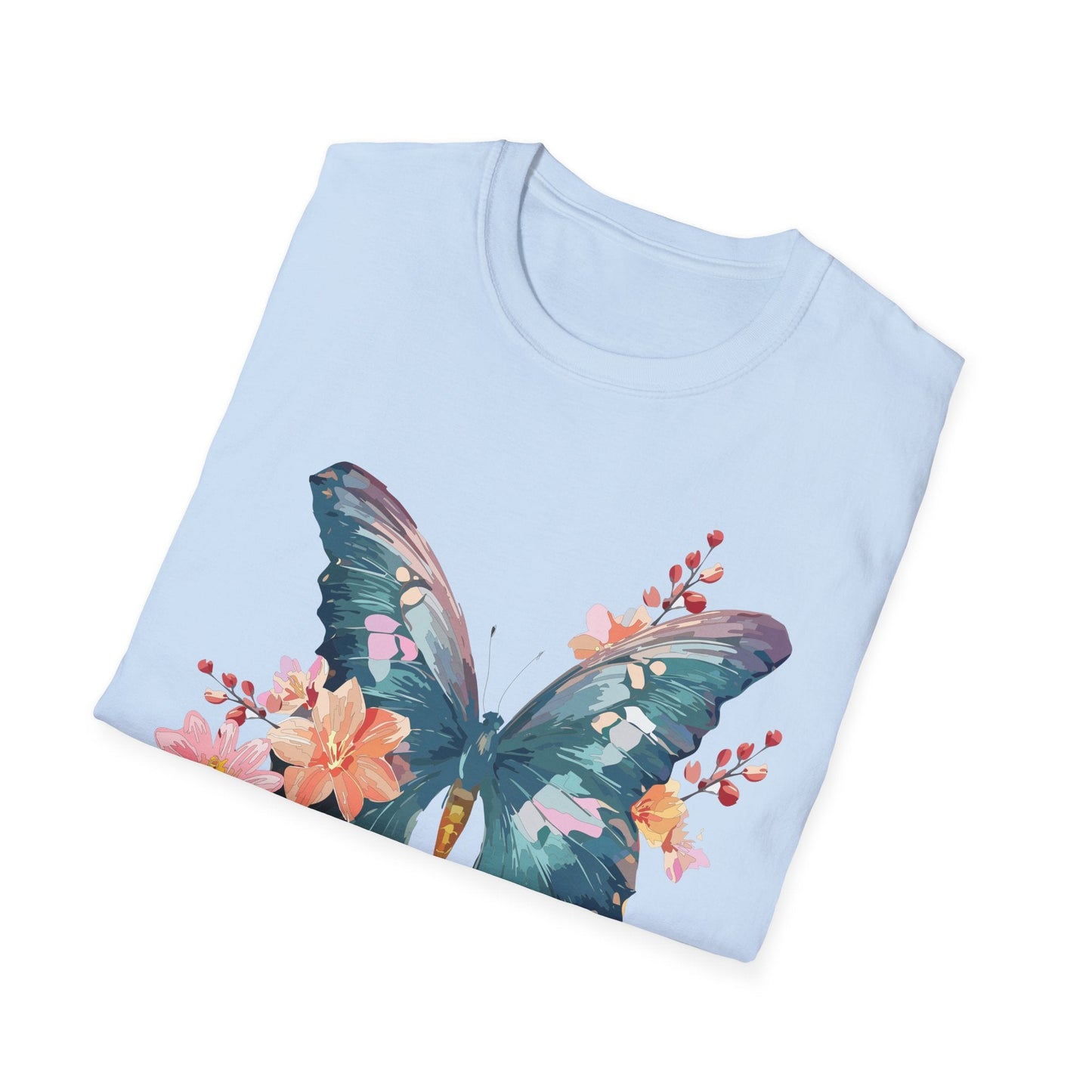 Butterfly T Shirt Unisex Gildan Softstyle 64000 100 Percent Ring Spun Cotton Monarch Tee