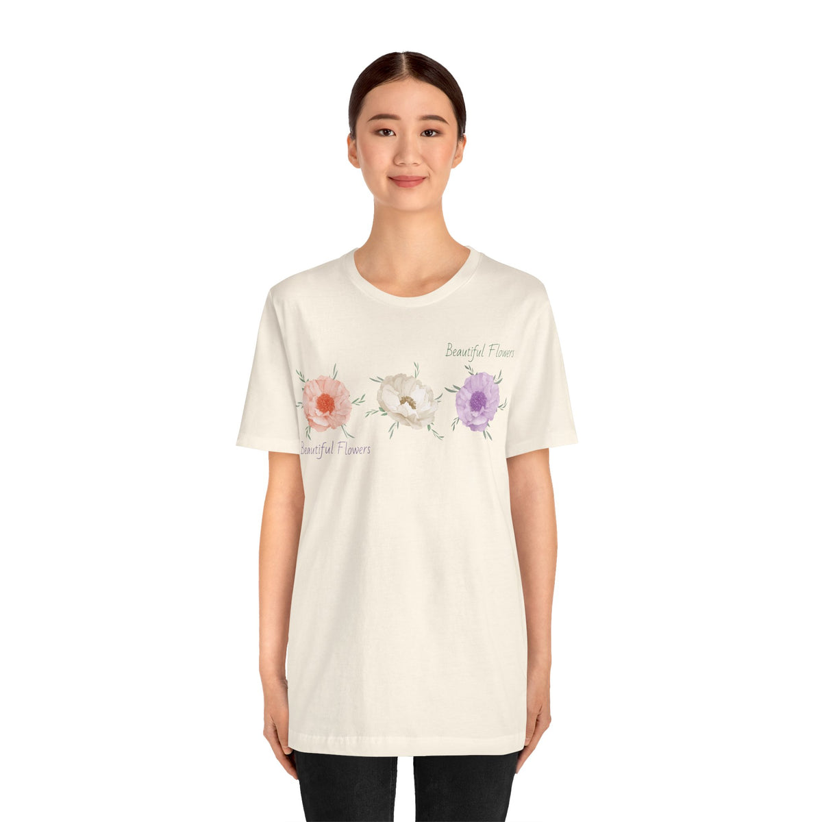 Floral Graphic Tee Shirt - Bella+Canvas Unisex 100 Cotton 50