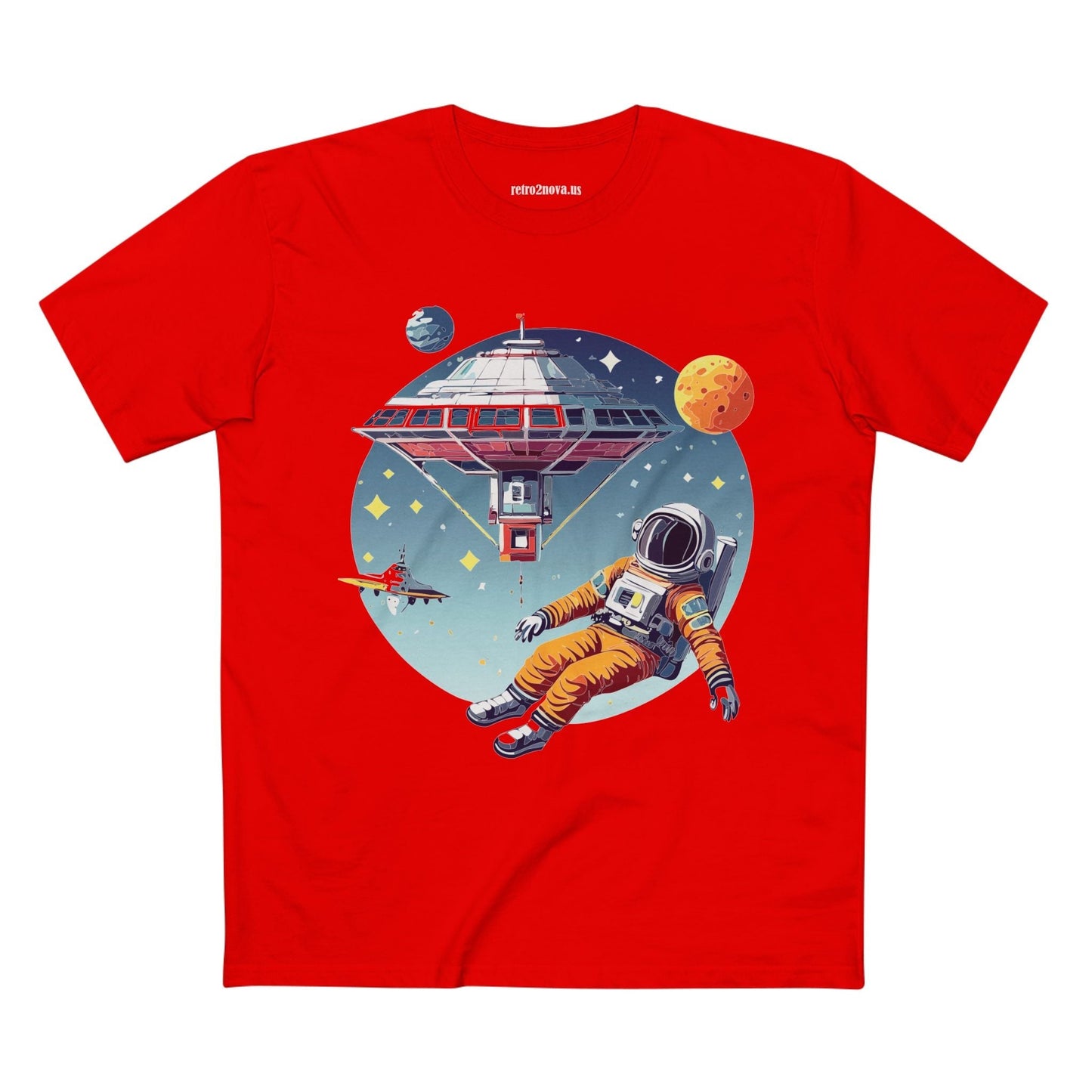 Cosmos Astronaut Shirt Unisex Premium Cotton Tee With Original Art Design By Retro2Nova