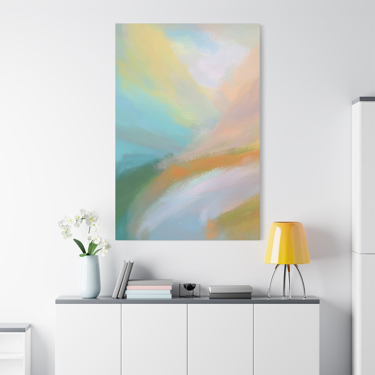 Abstract Pastel Painting Print Canvas 20x24,20x30,24x30 24x32,24x36,30x40 32x48,36x48,40x60 Pine-Wood Inner Frame ABS-94