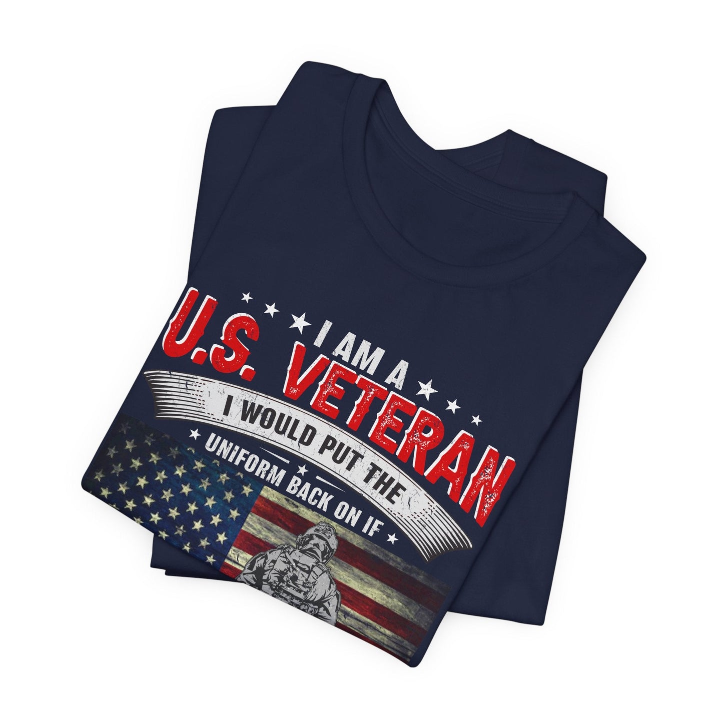 Army Veteran Patriotic Graphic Design Unisex Cotton T-Shirt v25
