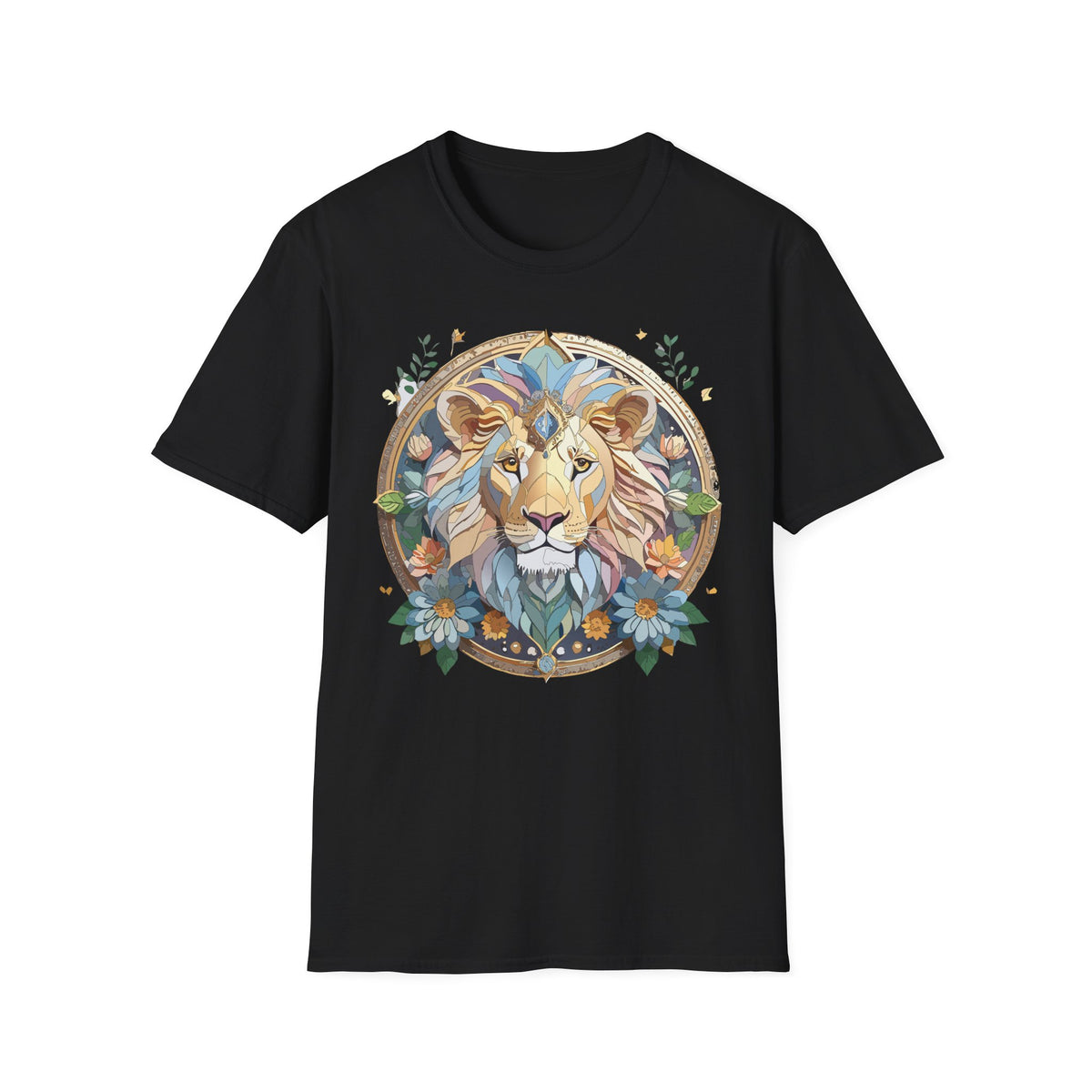 Boho Geometric Lion Tee | Lion Face T-Shirt, Bohemian Animal Graphic