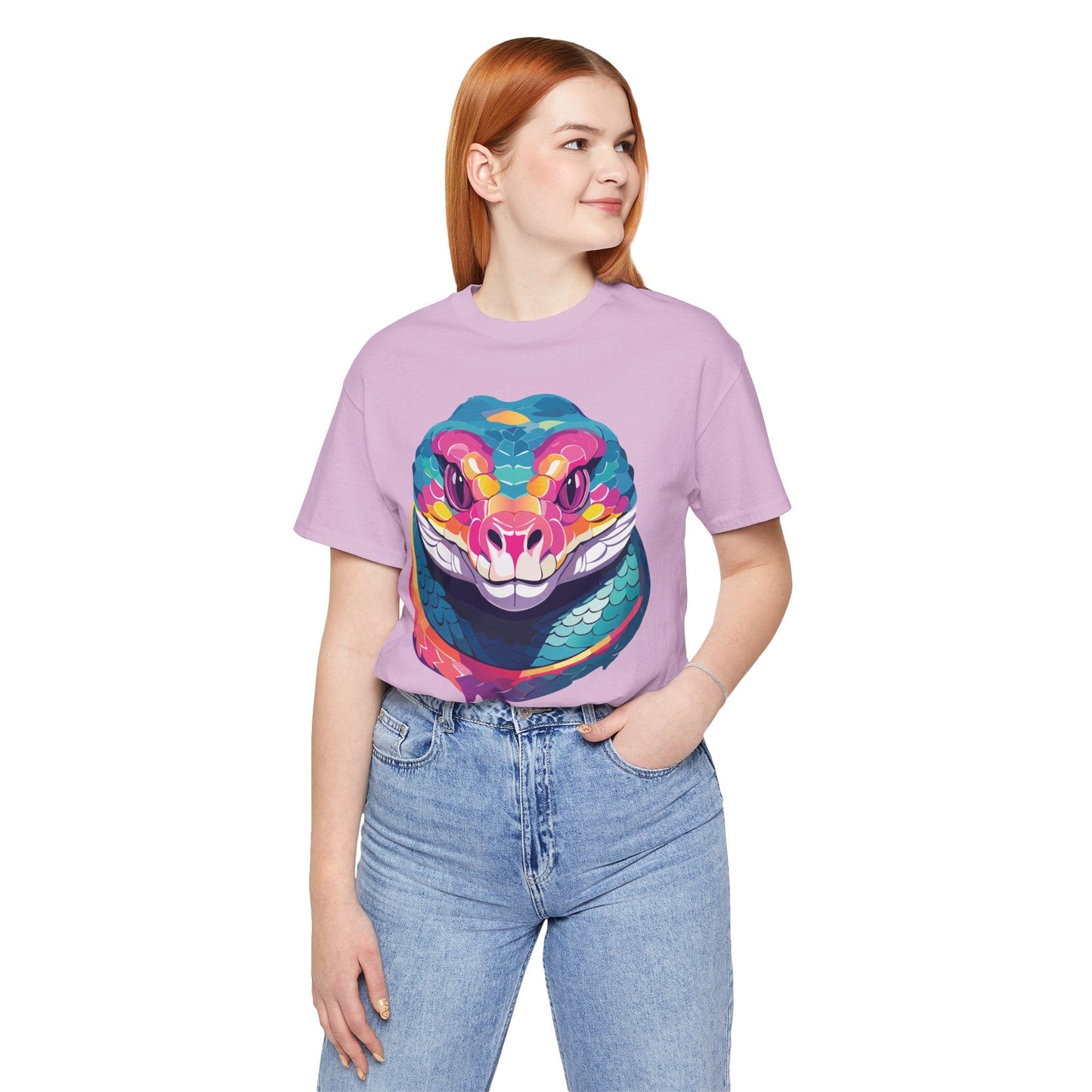 Unisex Animal Tee Shirt With Art Design, Wild Animals Short Sleeve Graphic Tee For Everyday Wear