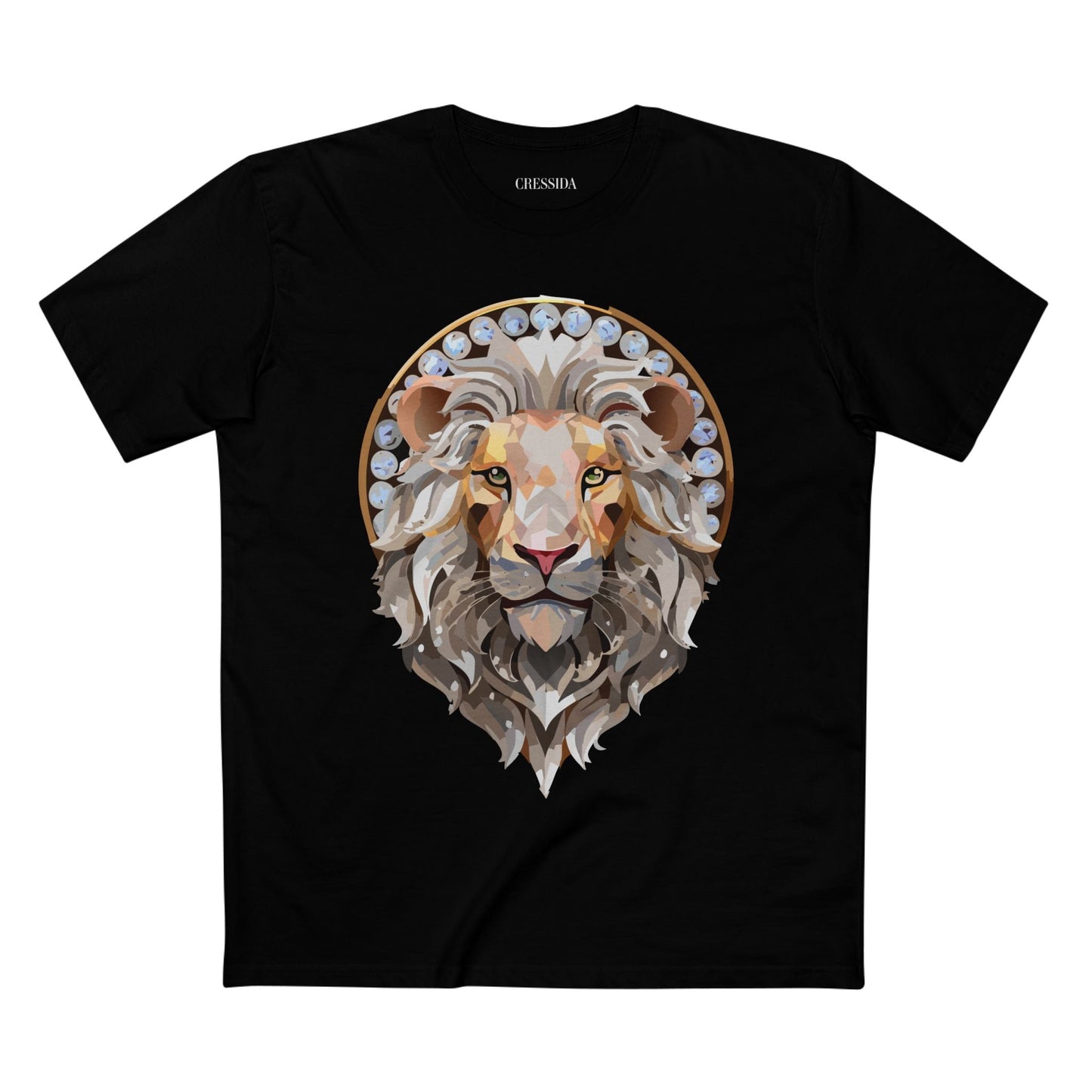 Lion Graphic Unisex 100 Cotton Tee With Unique Animal Golden Medallion Art Design 8