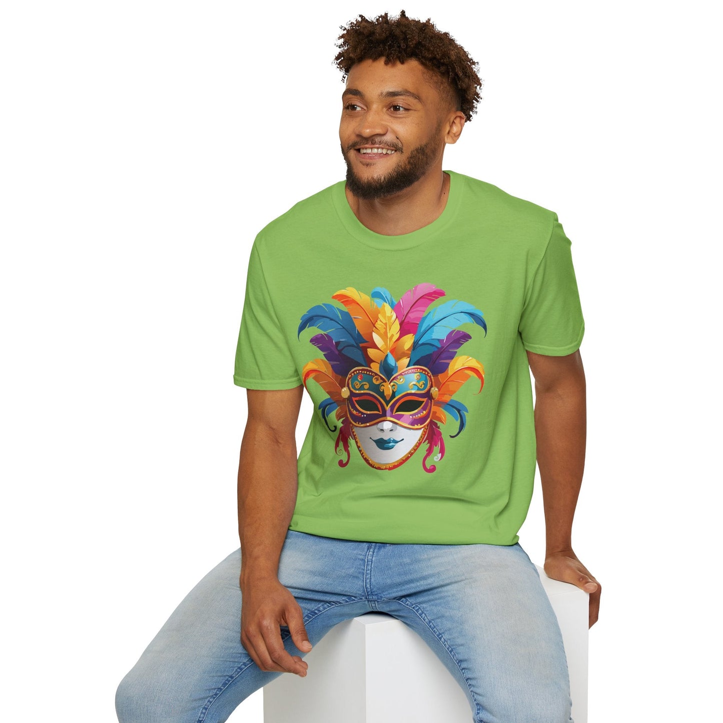 Mask Tee Shirt Unisex Masquerade Design Gildan Softstyle 64000 100 Percent Cotton