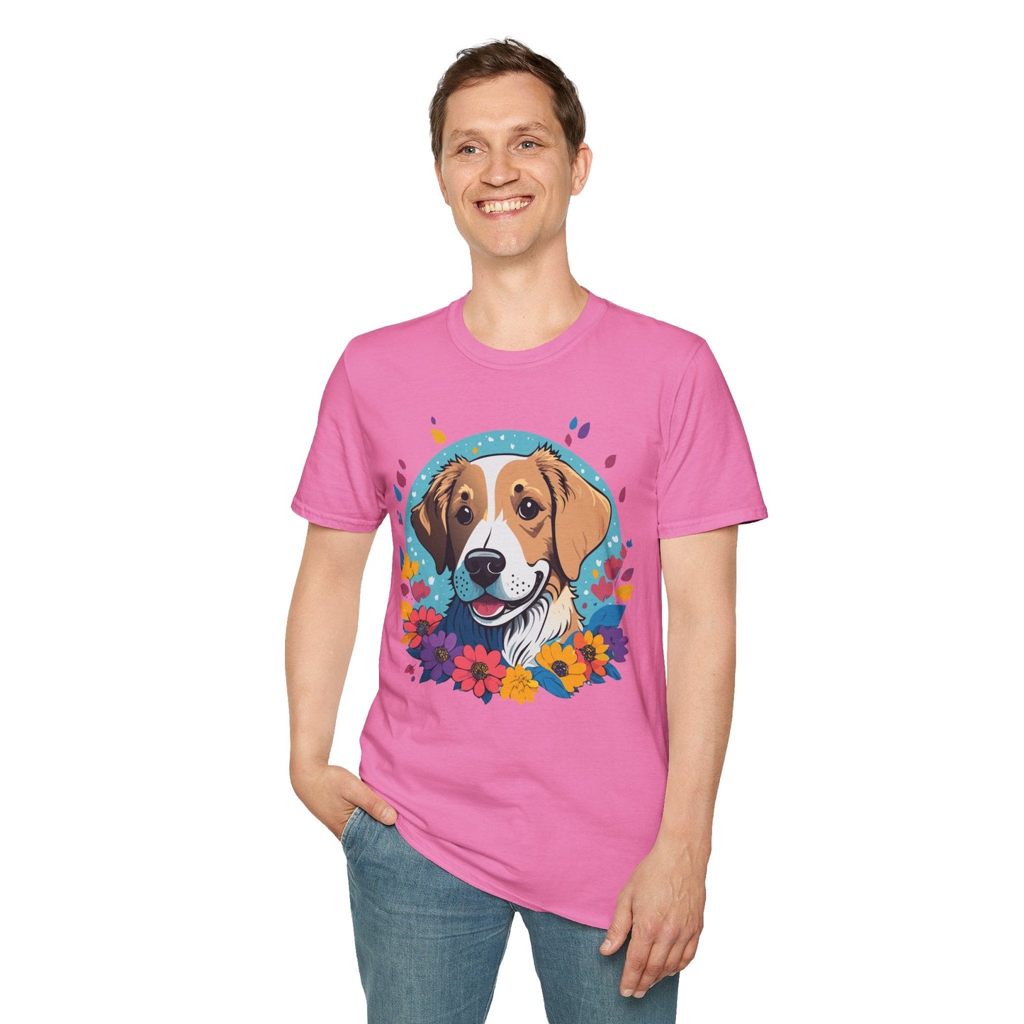 Unisex Dog Shirt Animal Print Tee Gildan Softstyle 64000 Cotton