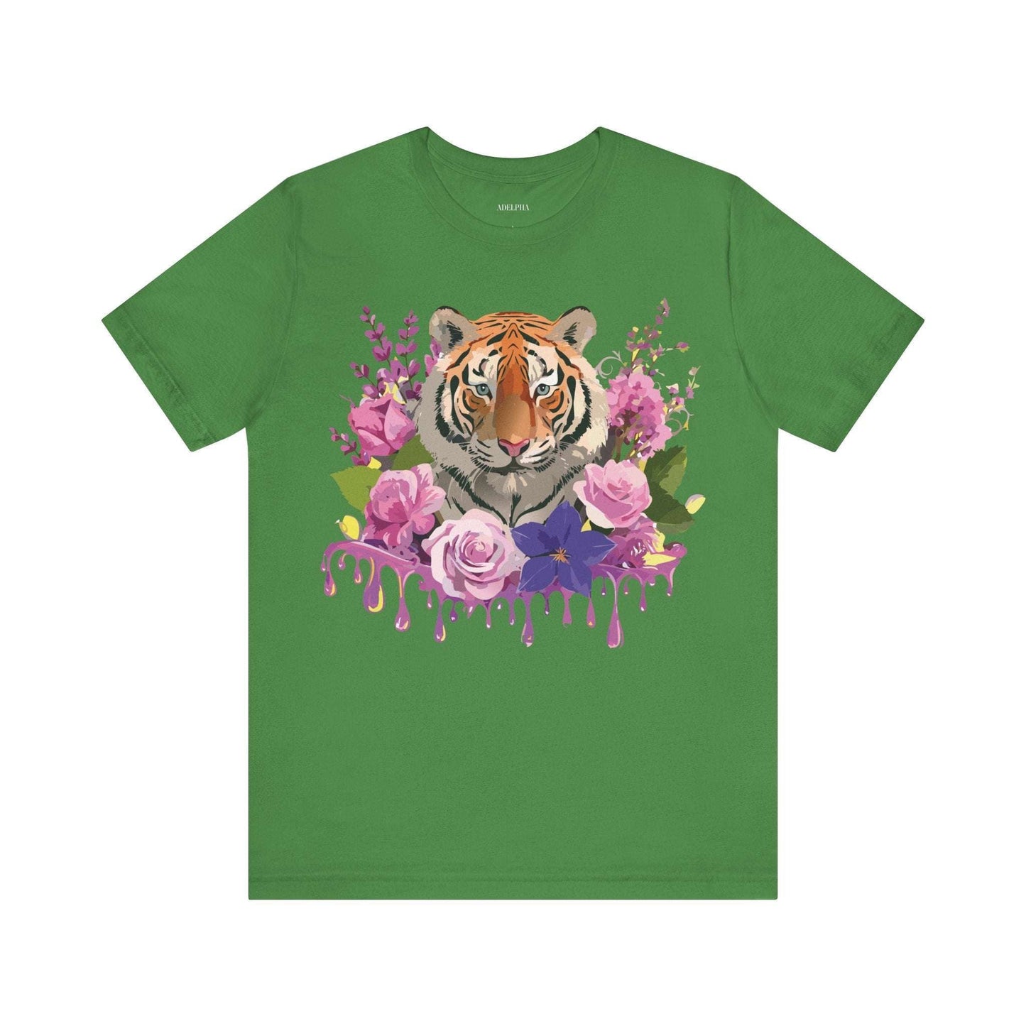 Tiger Graphic Tee Unisex Short Sleeve Vintage Inspired Art Design By Adelpha Premium