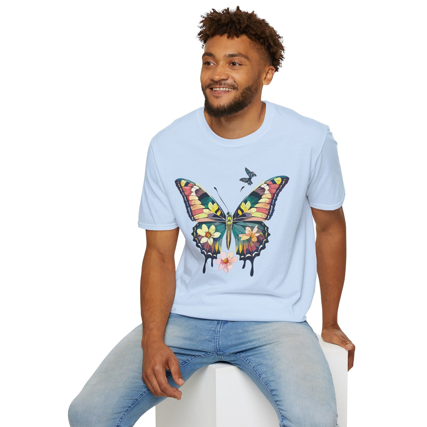 Butterfly T Shirt For Unisex Softstyle 64000 Short Sleeve Monarch Butterfly Tee Design