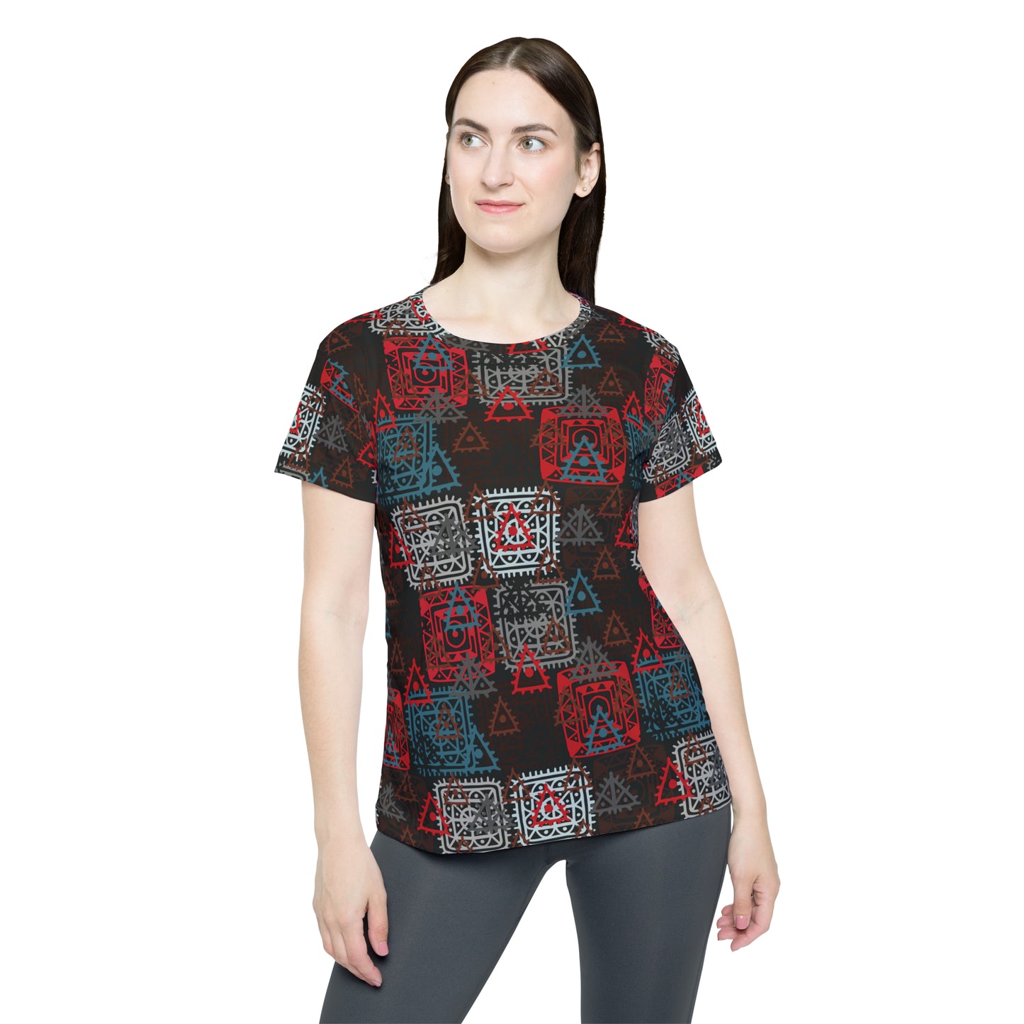 Camiseta de poliéster con estampados abstractos