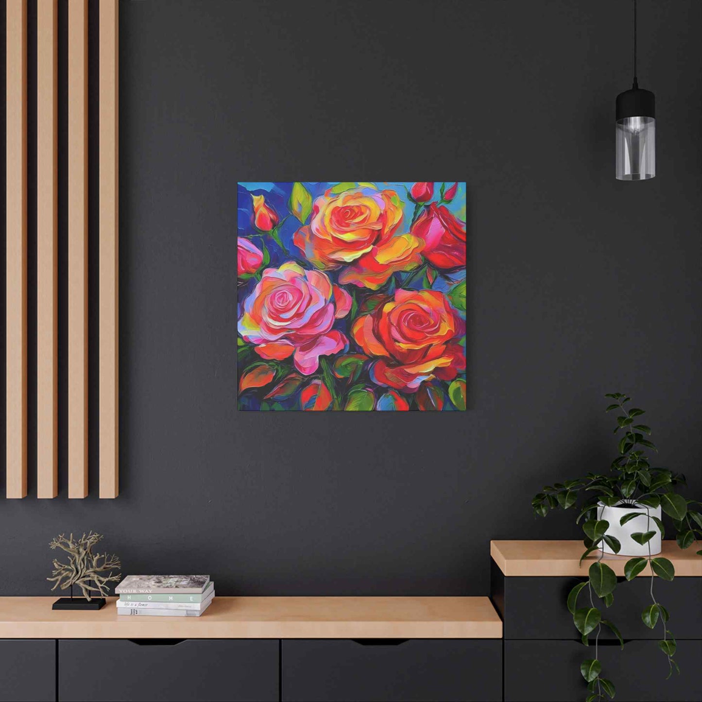 Orange Roses Print Canvas, Roses Oil Paint Print 20x20, 24x24, 30x30, 32x32, 36x36, Floral Art Design Print Non-Frame MC-18
