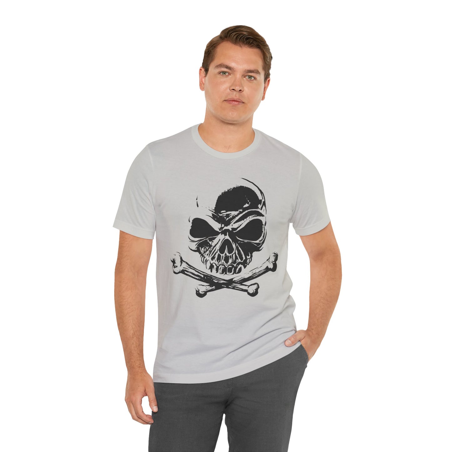 Black Skull Graphic Design Tee, Skull Shirt, Vintage Tees, Art Design T-Shirt, Vintage Graphic Tee, Art Shirts with Skulls