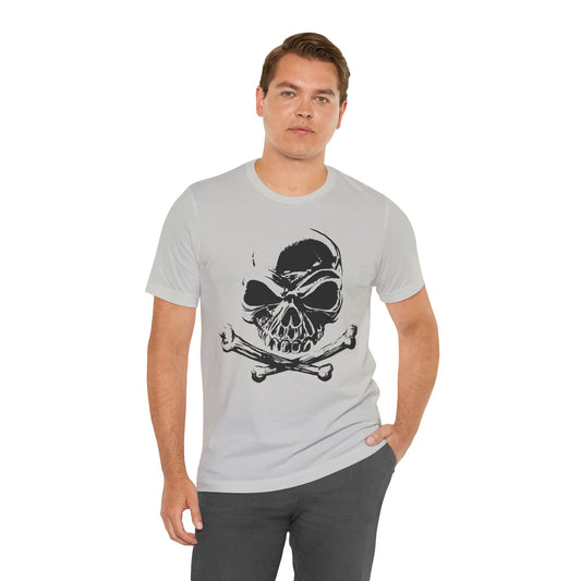 Black Skull Graphic Design Tee, Skull Shirt, Vintage Tees, Art Design T-Shirt, Vintage Graphic Tee, Art Shirts with Skulls