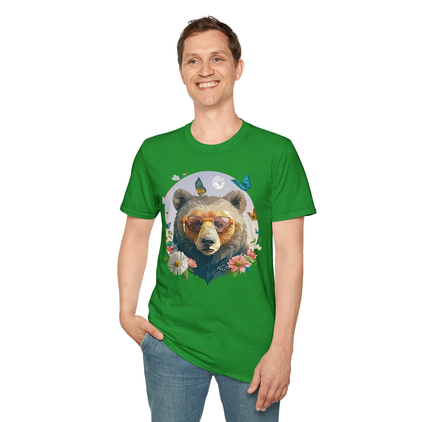 Bear T Shirt Unisex Softstyle Tee 100 Percent Ring Spun Cotton Gildan 64000 Comfortable Wear