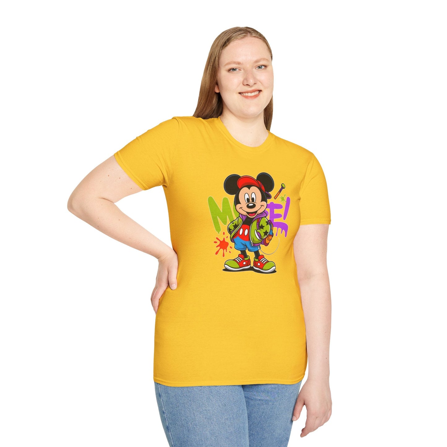 Unisex Cartoon T Shirt with Animation Design Funny Animals Tee Gildan Softstyle 64000
