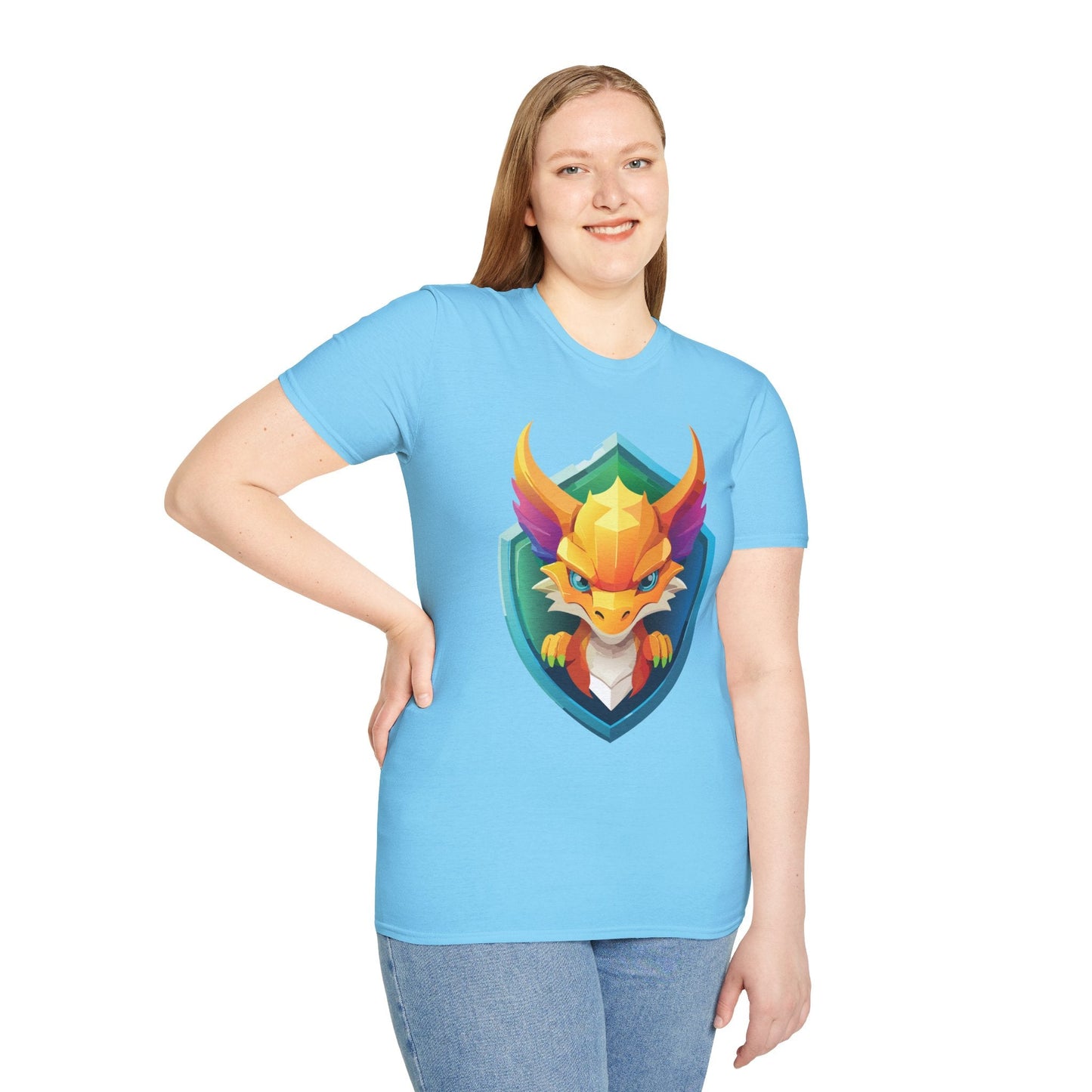 Dragon T Shirt Unisex Dragon Graphic Tee With Animal Design Soft Cotton Gildan Softstyle 64000