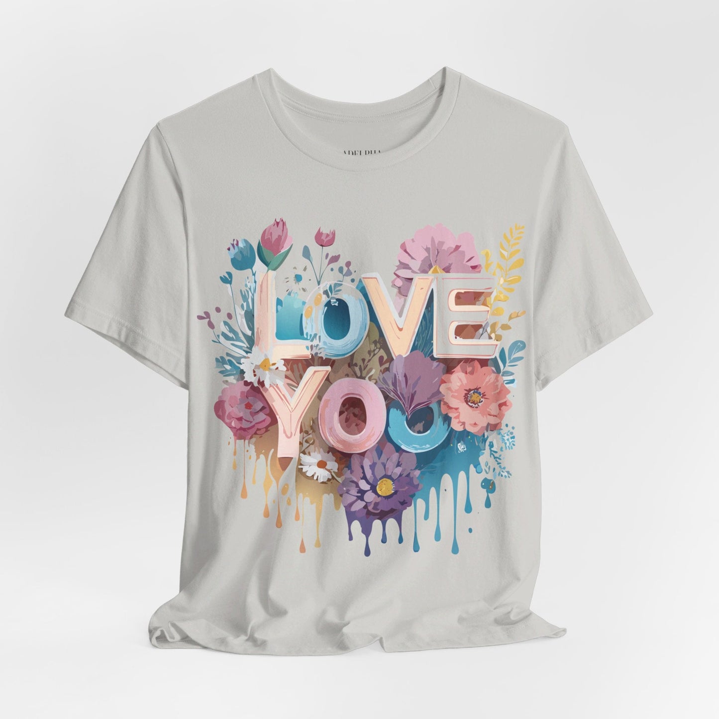 Valentine Day Graphic Unisex 100 Cotton Vintage Artwork with Love and Flower Design Tee 37