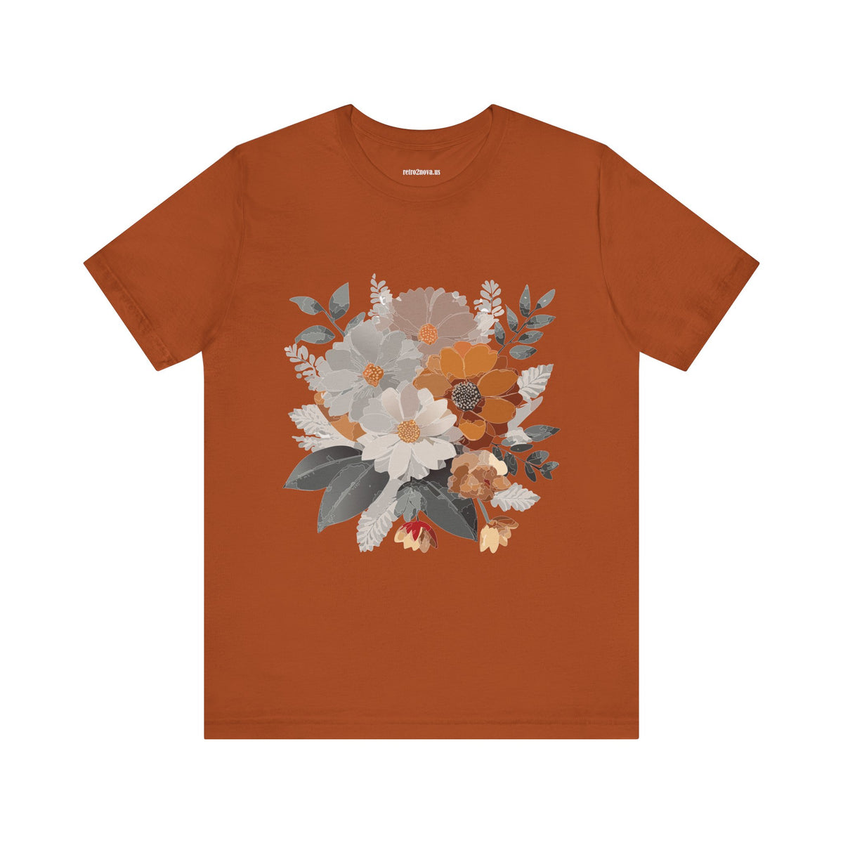 Floral Graphic Unisex Cotton Bella+Canvas Tee with Flowers Design ab12