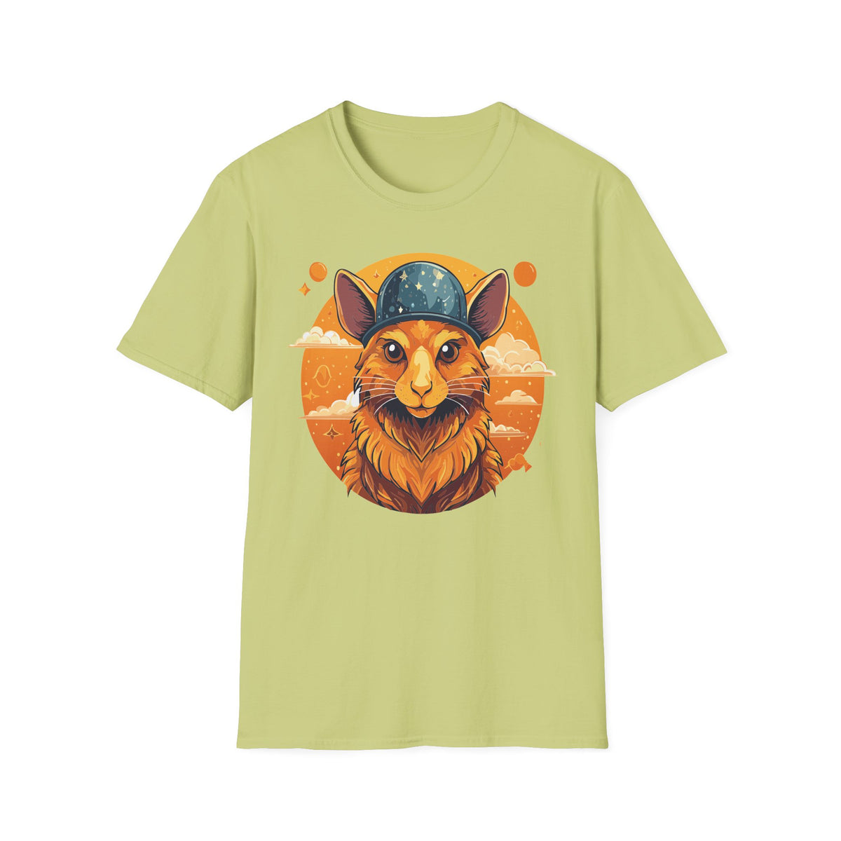 Space Helmet Fox T-Shirt | Retro Sunset Fox Illustration