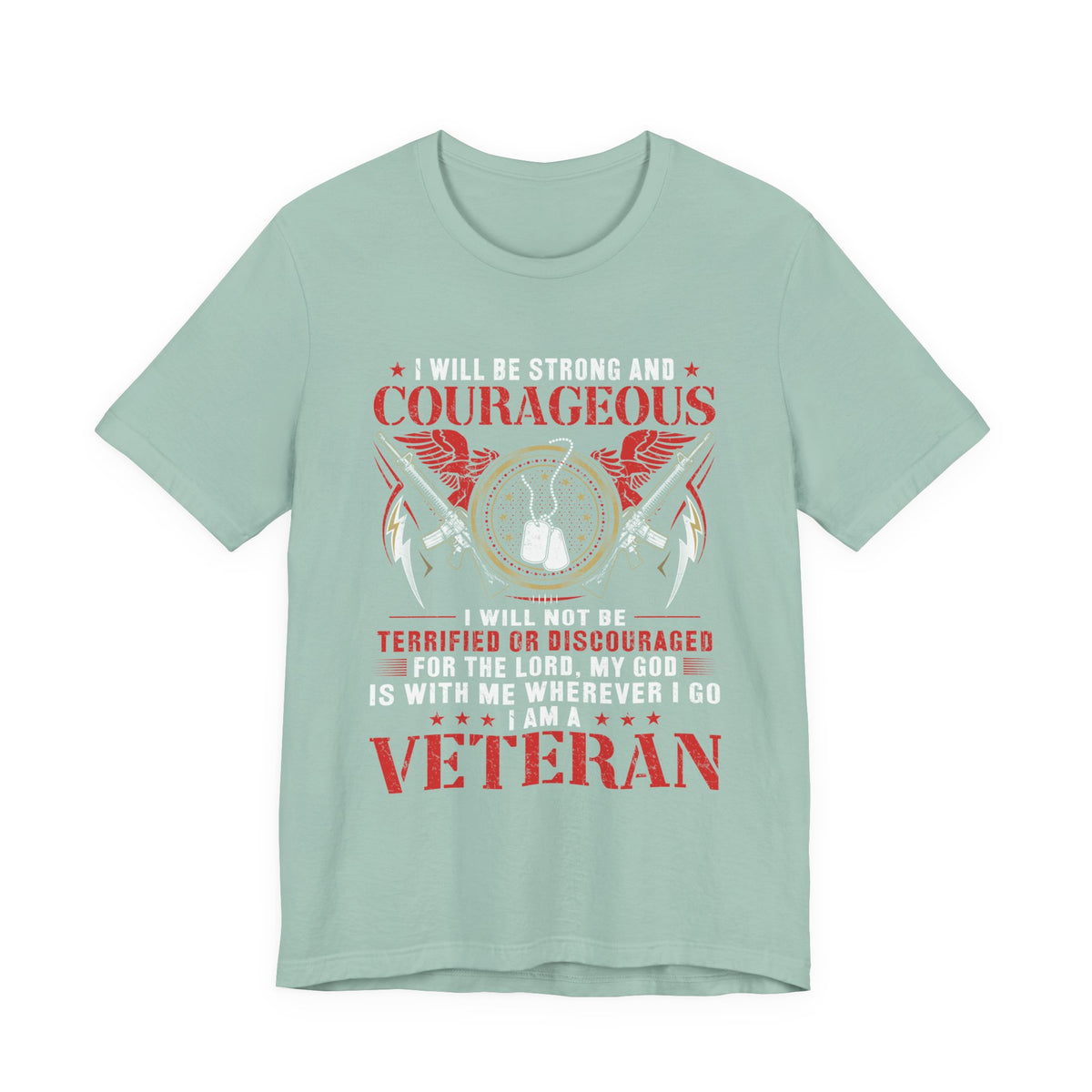 Courageous Veteran Prayer Tee Military Dog Tags Unisex Cotton T-Shirt v37