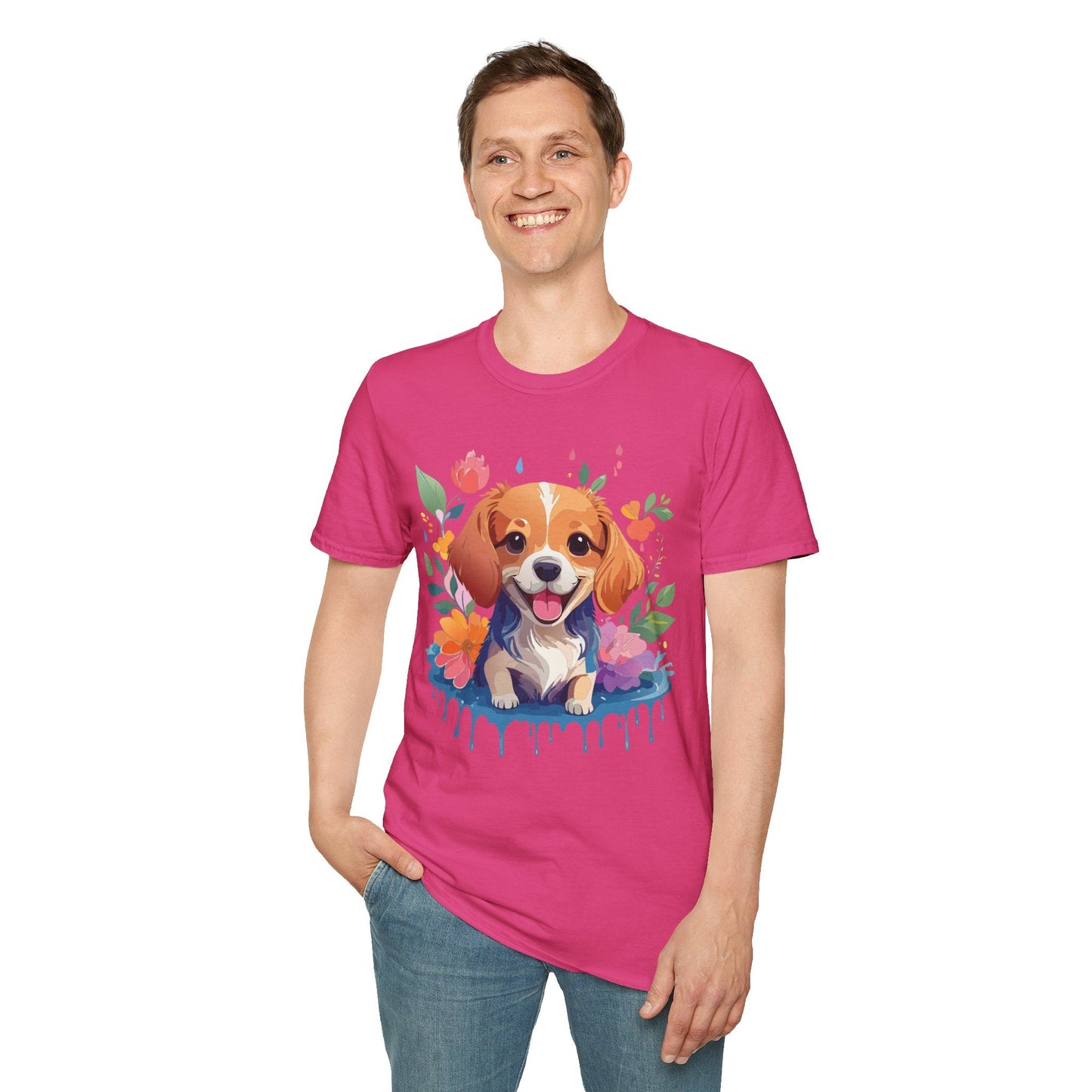 Dog Shirt Animal Print Tee Unisex Gildan Softstyle 64000 Cotton Tee