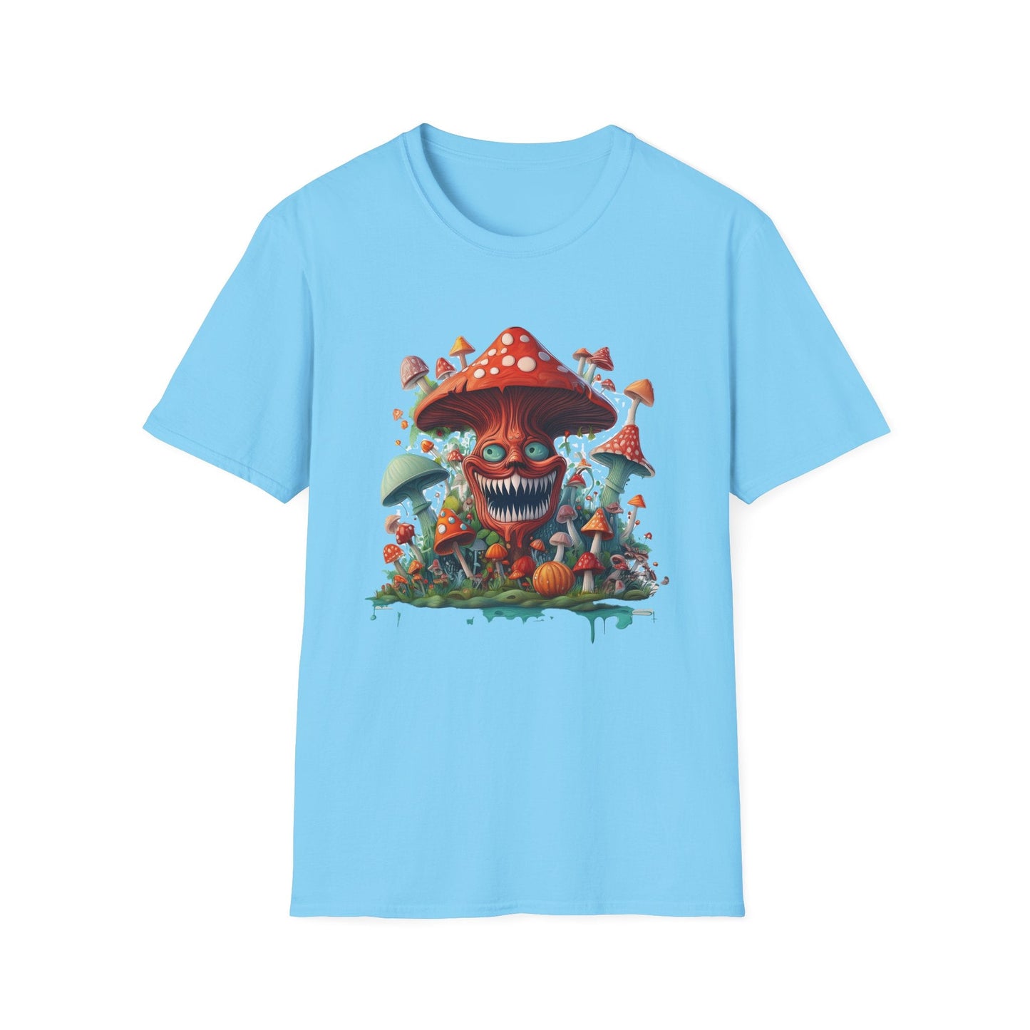 Unisex Mashroom Tee Shirt With Funny Mashroom Design Fungus Humor Softstyle Cotton