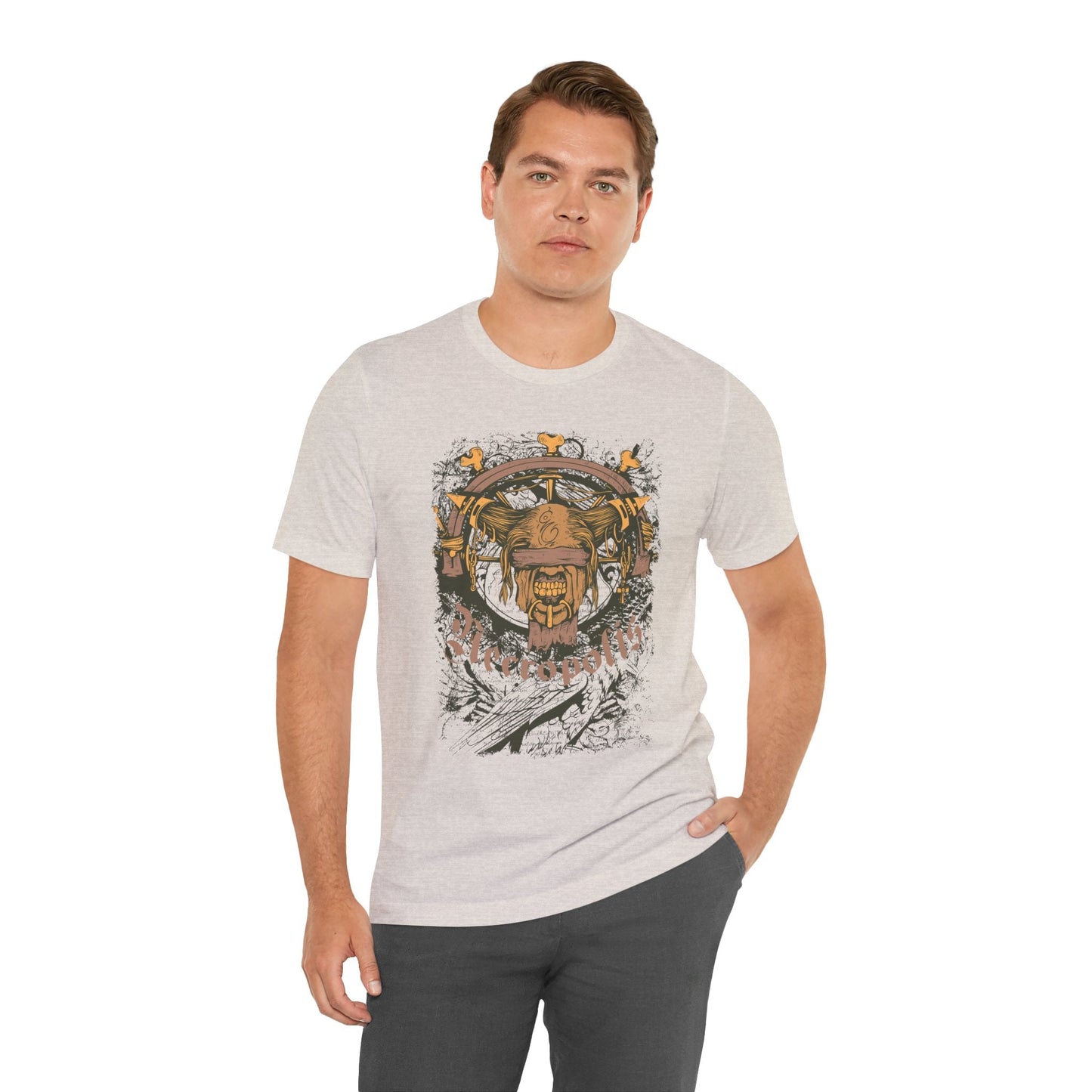 Skull Nordic Warrior Graphic Unisex Cotton T-Shirt r12