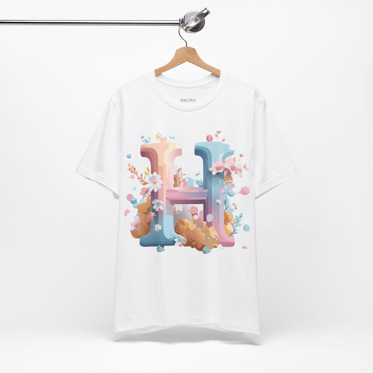 Letter H Graphic Unisex Cotton Bella+Canvas Tee with Art Letter Design