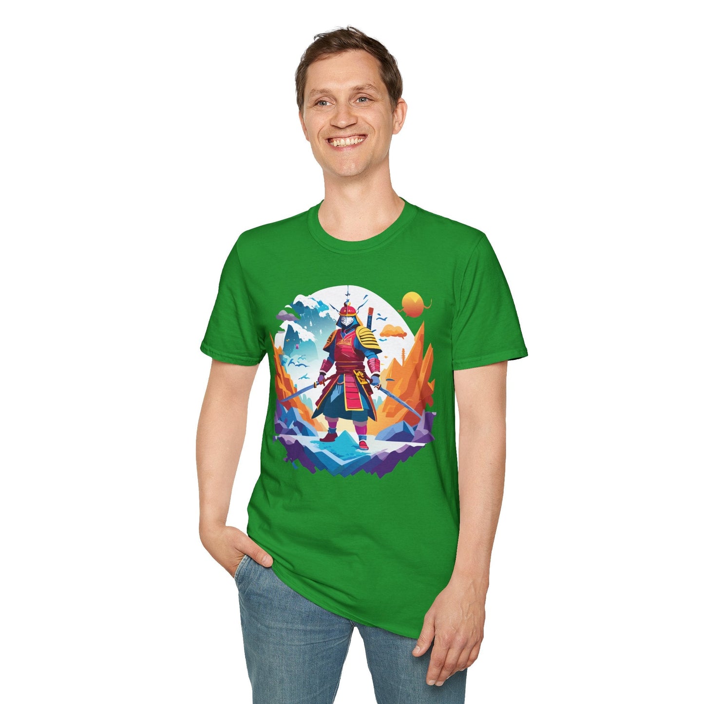 Samurai Shirt Unisex Short Sleeve T Shirt Gildan Softstyle 64000 100 Percent Ring Spun Cotton Tee
