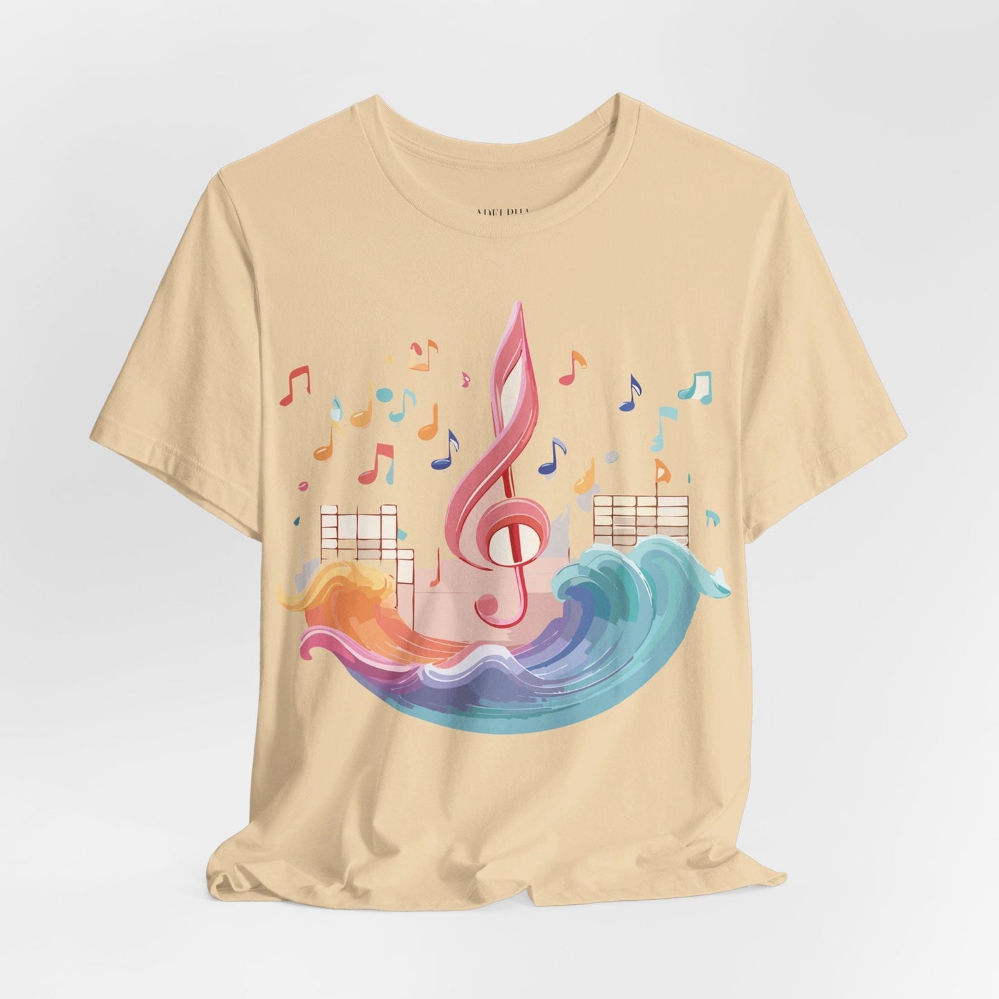 Music Graphic Unisex 100 Cotton Vintage Art with Musical Elements Tee 30