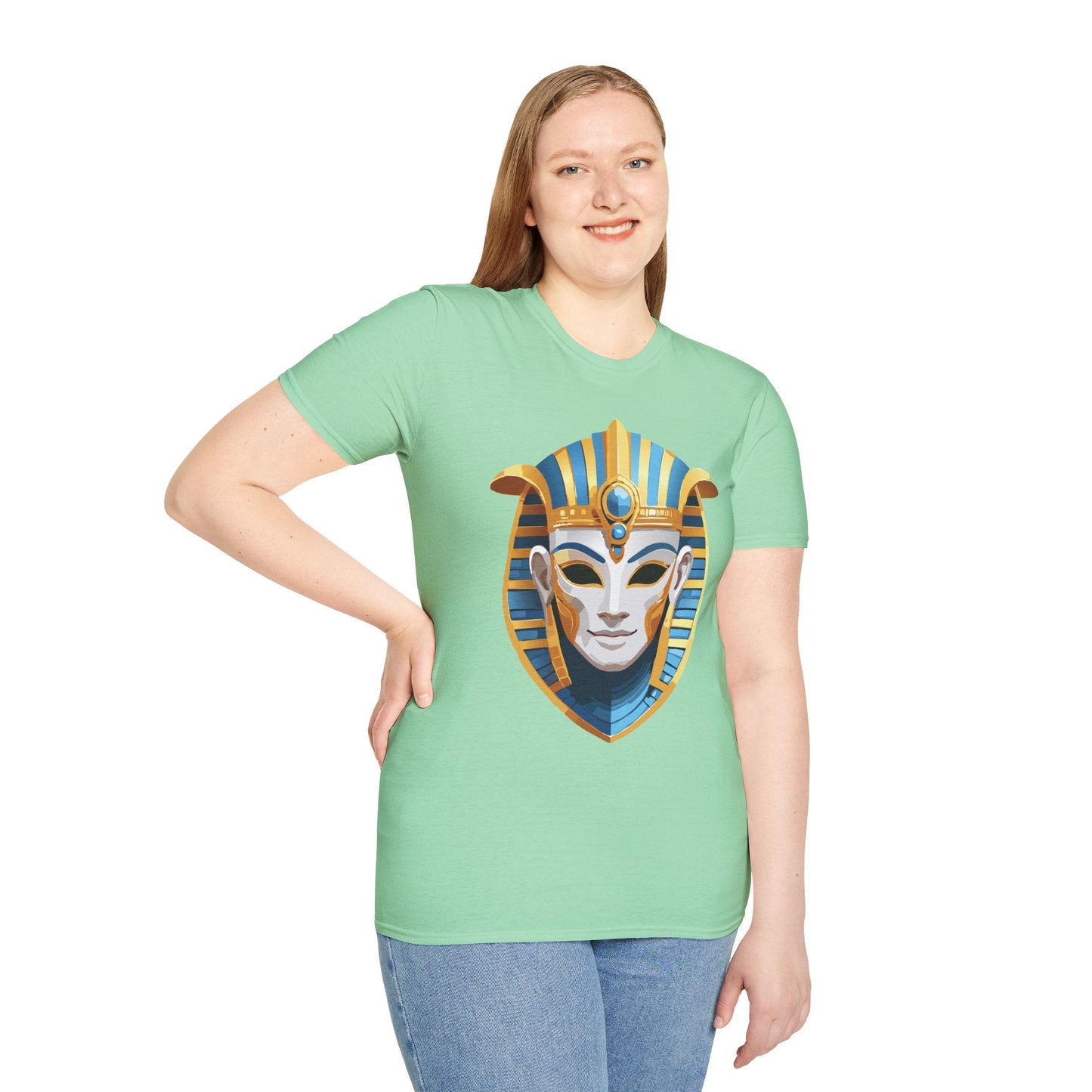 Mask Tee Shirt Unisex Gildan Softstyle 64000 Cotton Tee With Masquerade Design Artwork