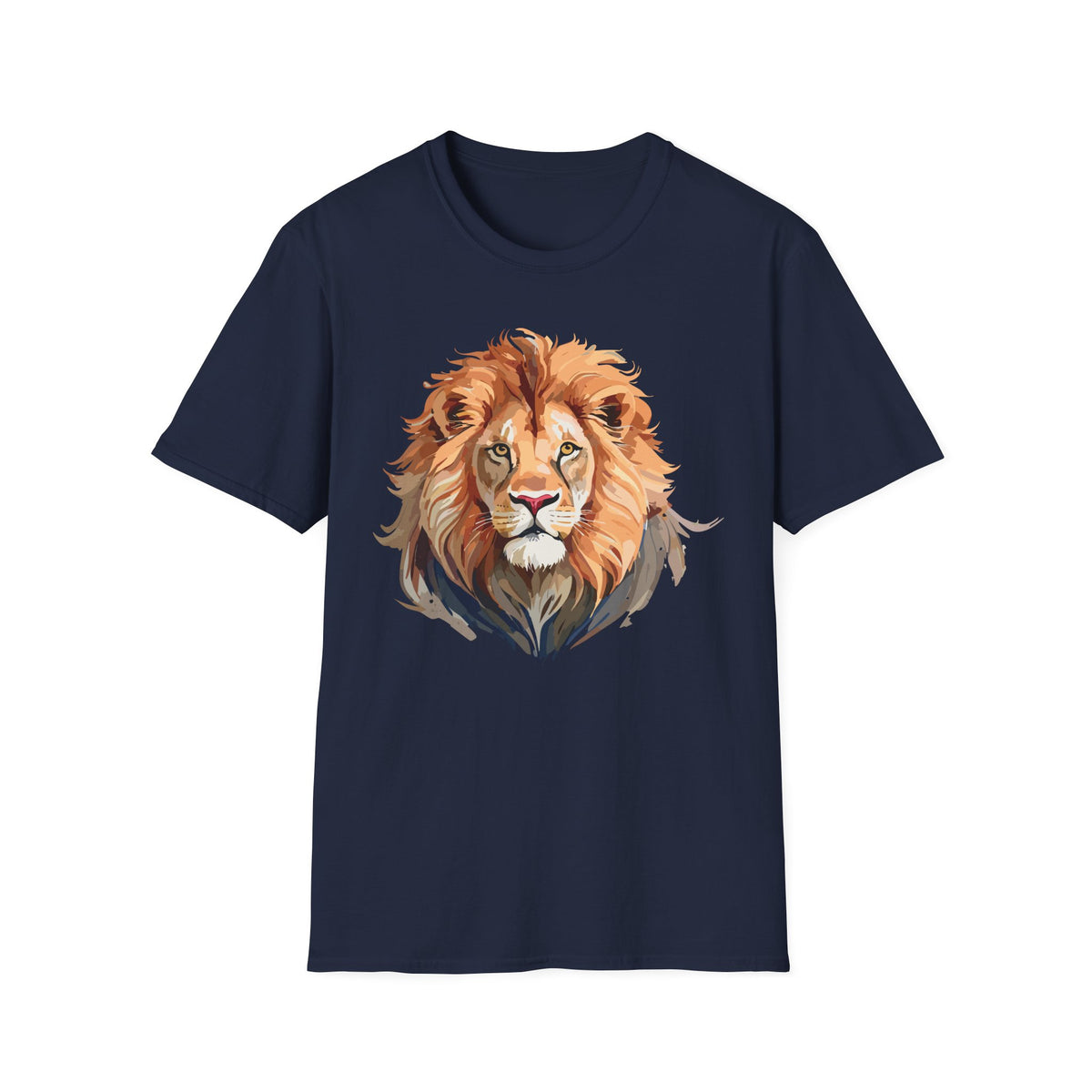 Majestic Lion Portrait T-Shirt | Realistic Watercolor Animal Tee