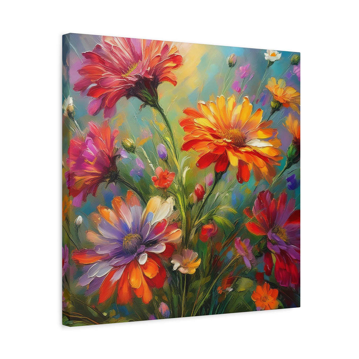 Flowers Print Canvas, Floral Oil Paint Print 20x20, 24x24, 30x30, 32x32, 36x36, Floral Art Design Print Non-Frame MC-13