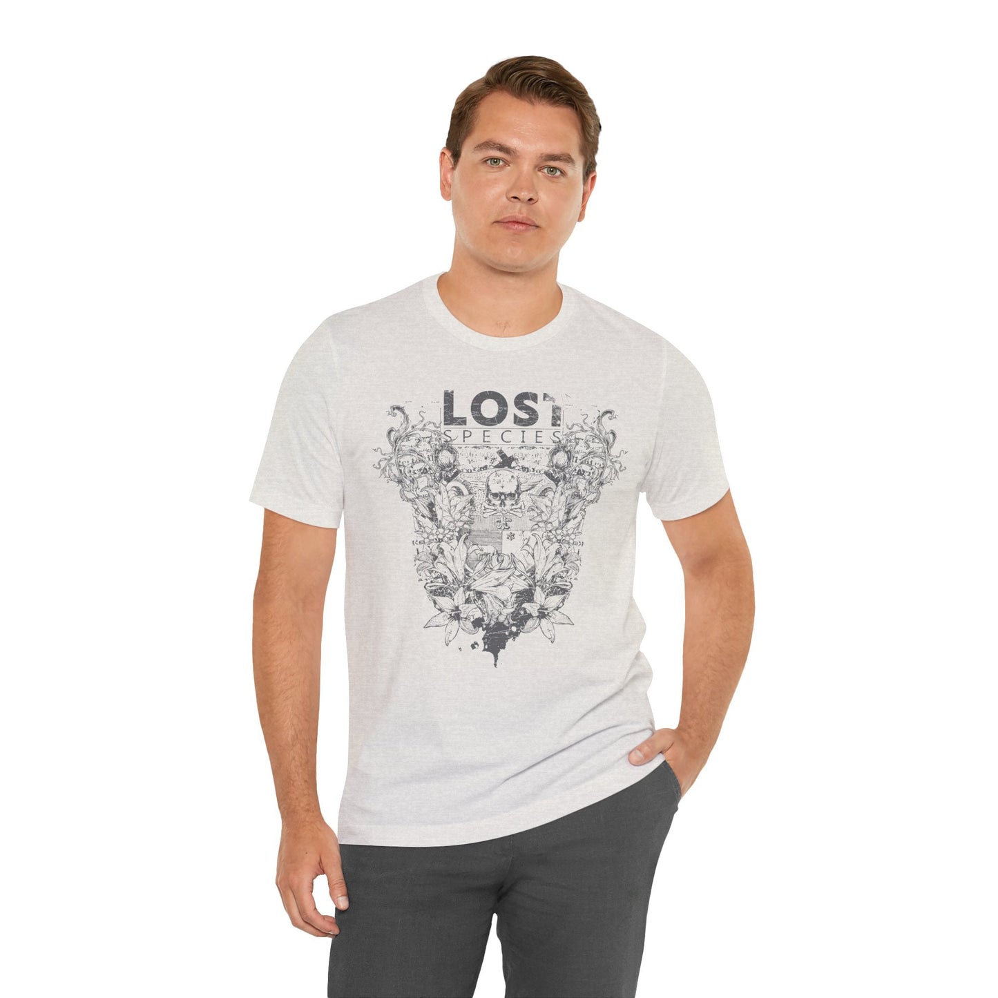Lost Species Tee Floral Wildlife Illustration Rock Band T-Shirt A-7