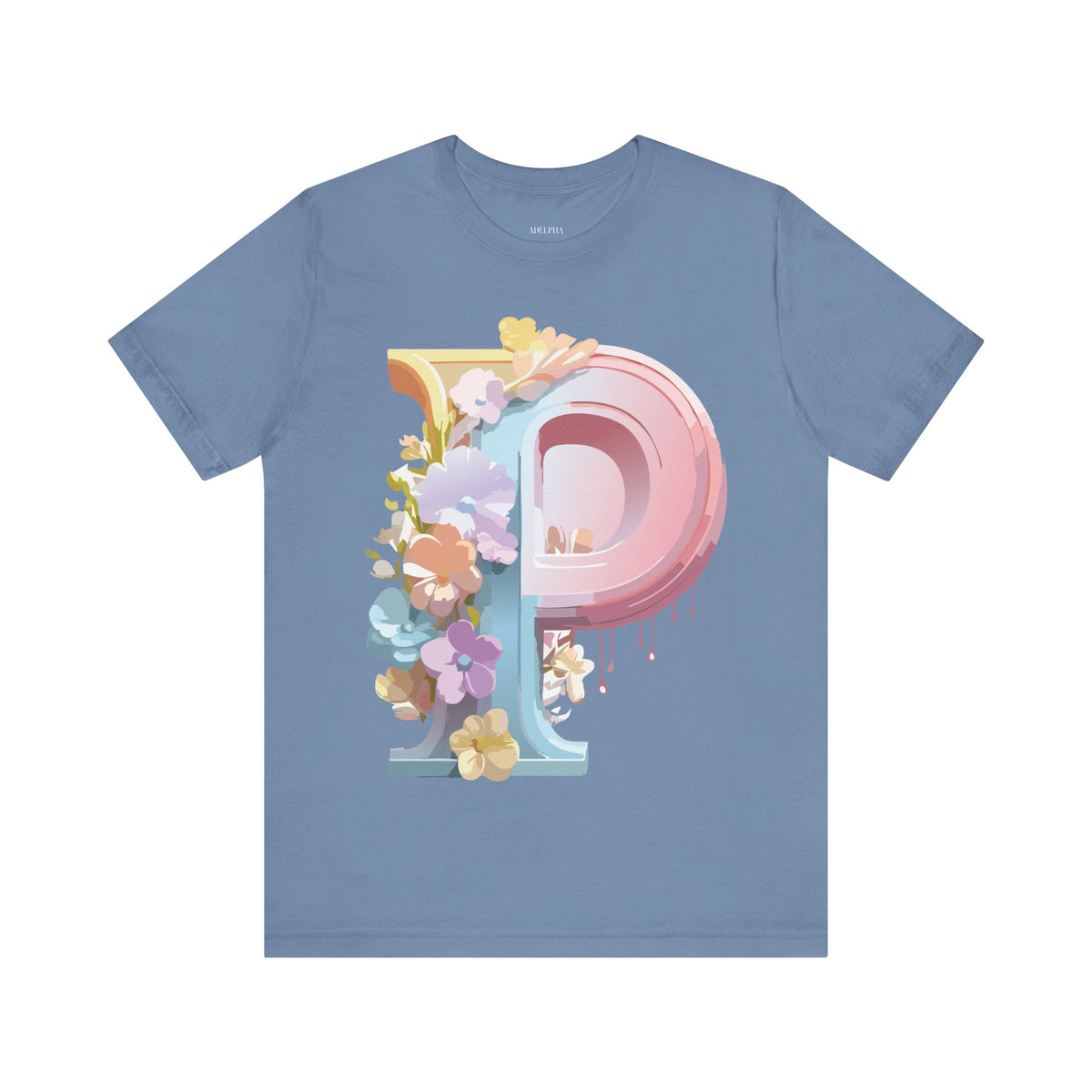 Letter P Graphic Unisex Cotton Bella+Canvas Tee with Art Letter Design