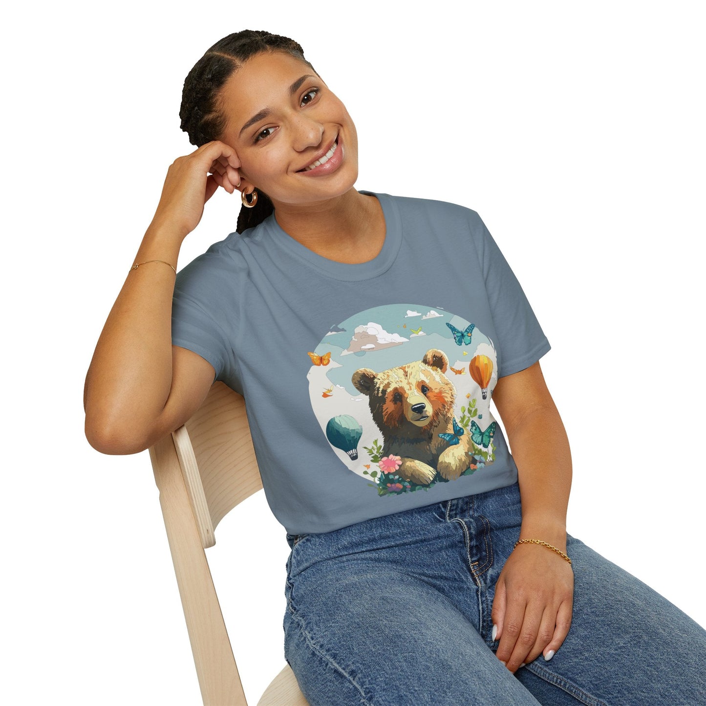Bear T Shirt Unisex Teddy Bear Tee Softstyle 64000 Breathable Everyday Wear For All Ages