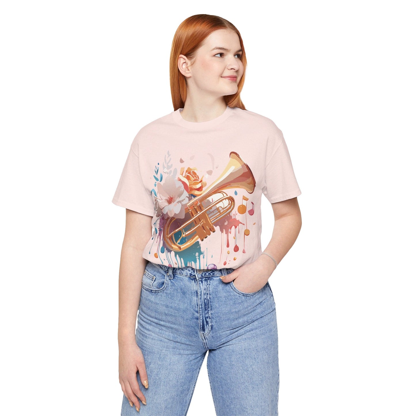 Music Graphic Unisex 100 Cotton Vintage Art with Musical Elements Tee 138