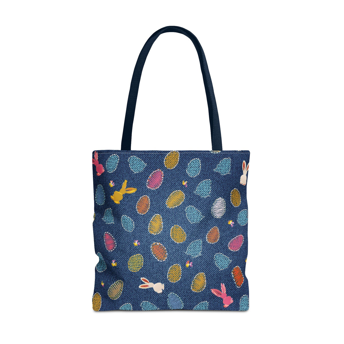 Easter Graphic Design Denim Fabric Imitation Print Unisex Canvas Bag Poly Spun 3 Sizes Tote Bag 204-3