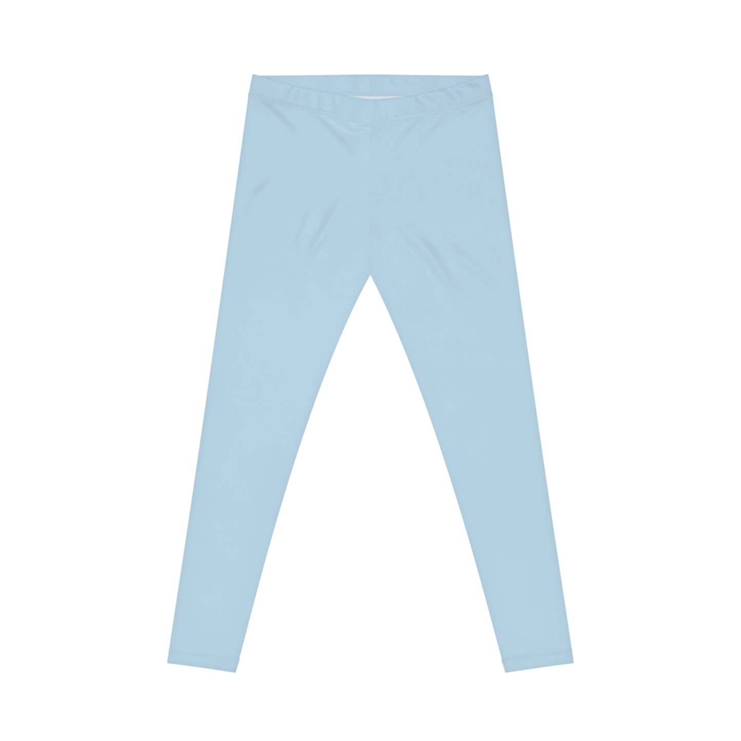 Pale Sky Blue Color Women's Poly-Span Casual Leggings XS-2XL