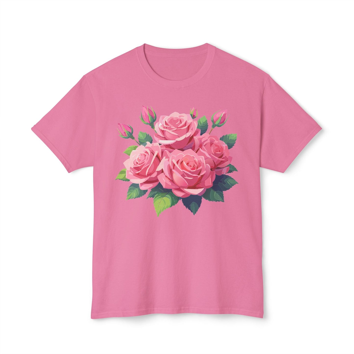 Unisex Floral T Shirt With Vintage Flowers Art Print Cotton Tee USA Made Premium Comfort