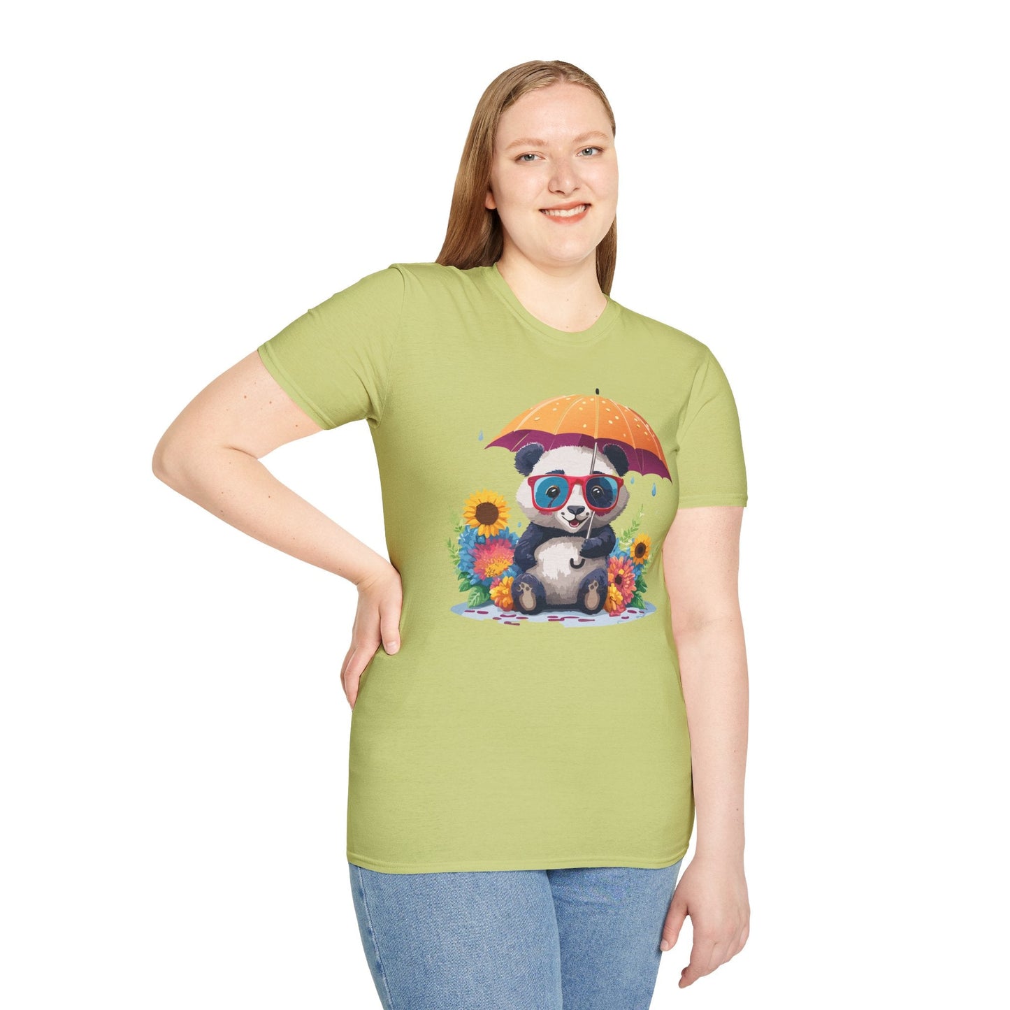 Panda Shirt Unisex Panda Tee Animal Graphic T Shirt Softstyle 64000 Cotton Breathable Everyday