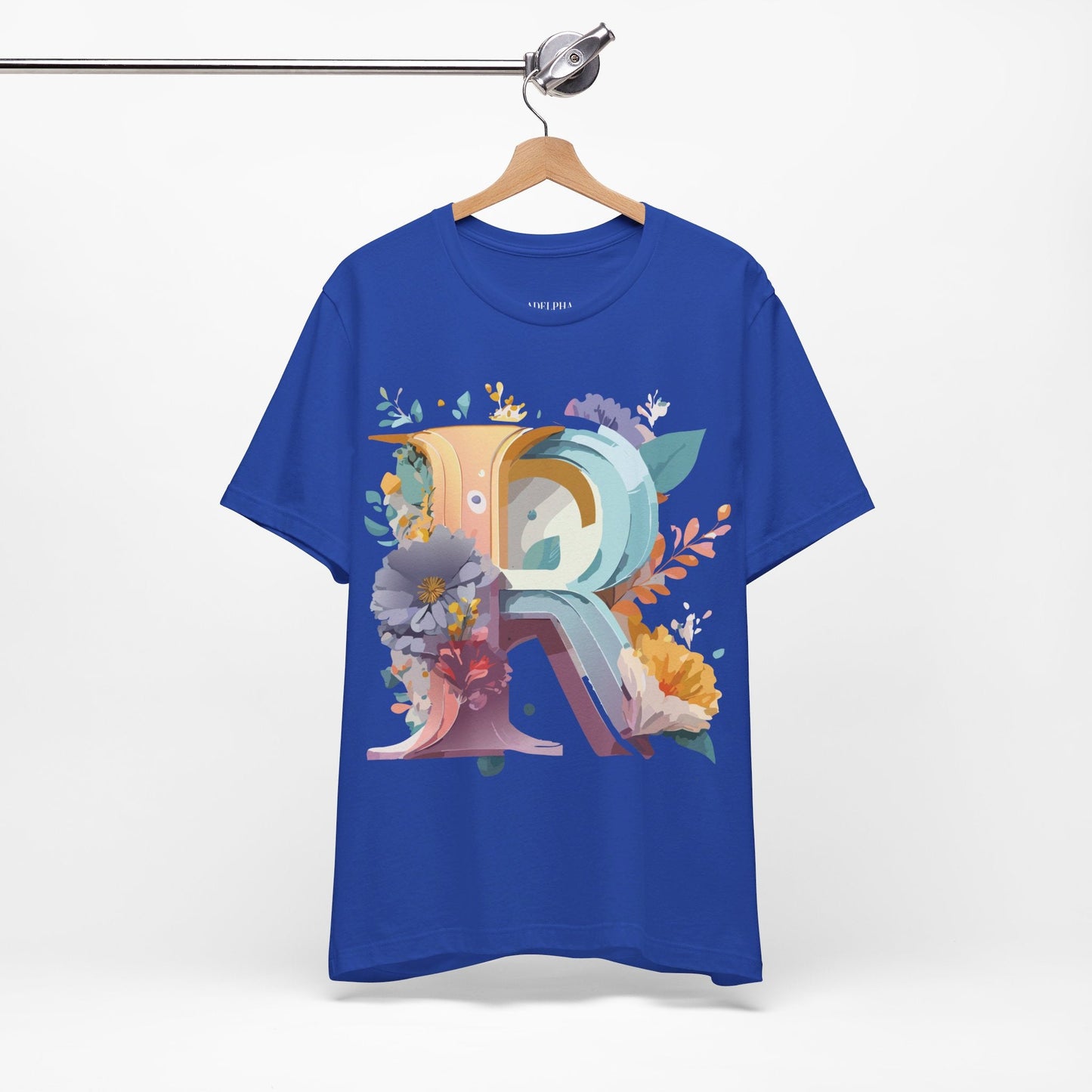 Letter R Graphic Tee Unisex Short Sleeve Vintage Inspired Shirt By Adelpha Art Design Tee