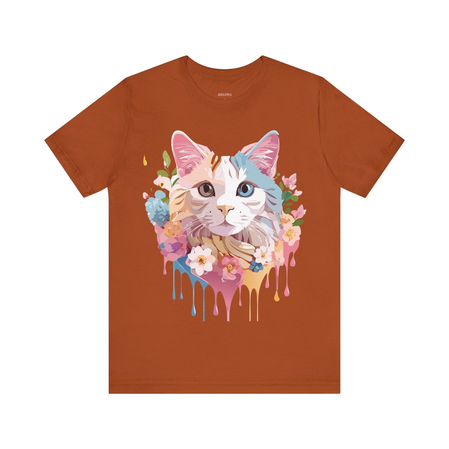 Cat Graphic Tee Unisex Short Sleeve Shirt Featuring Vintage Adelpha Artwork