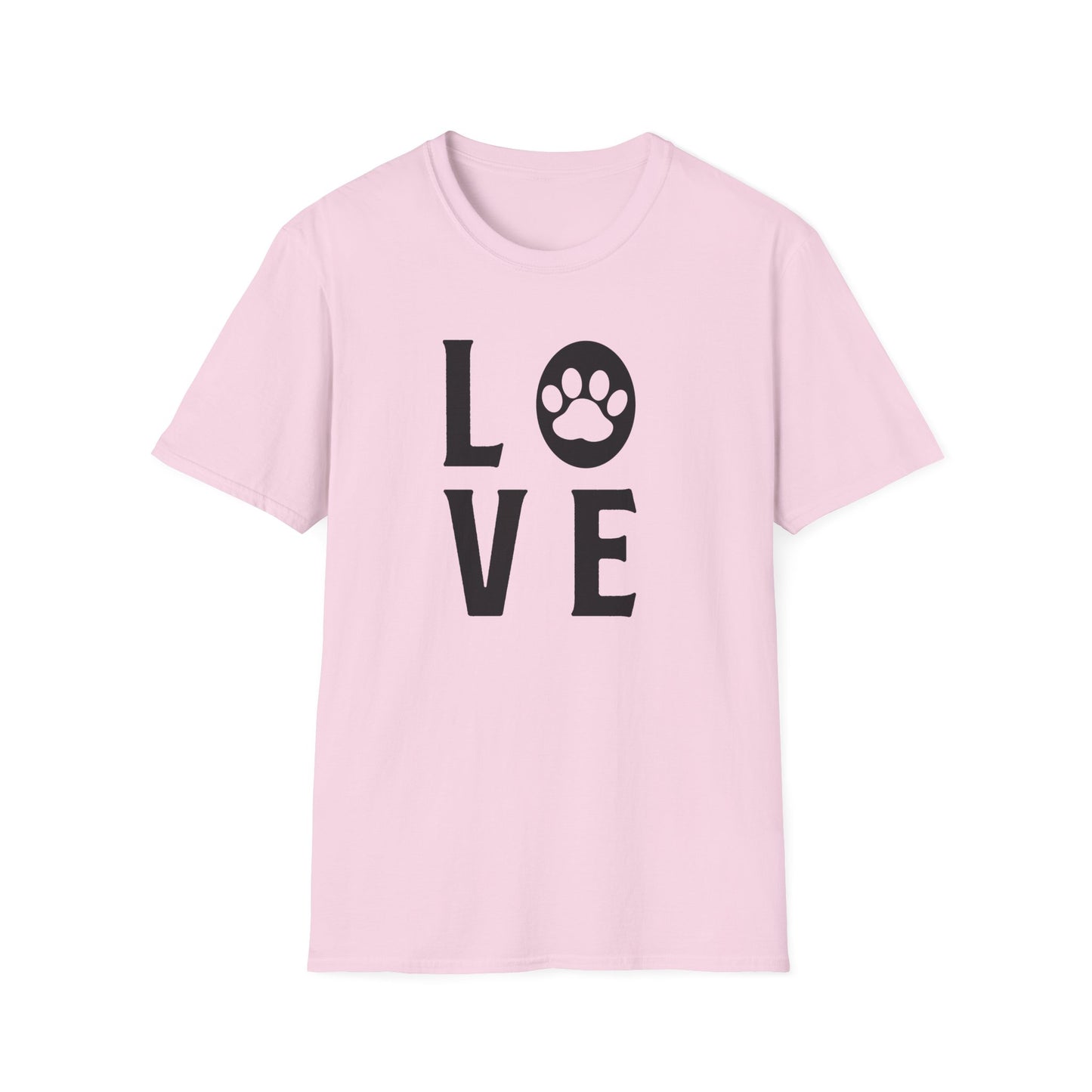 Love Paw T-Shirt Unisex Cotton Short Sleeves Pet Lover Tee with Paw Print