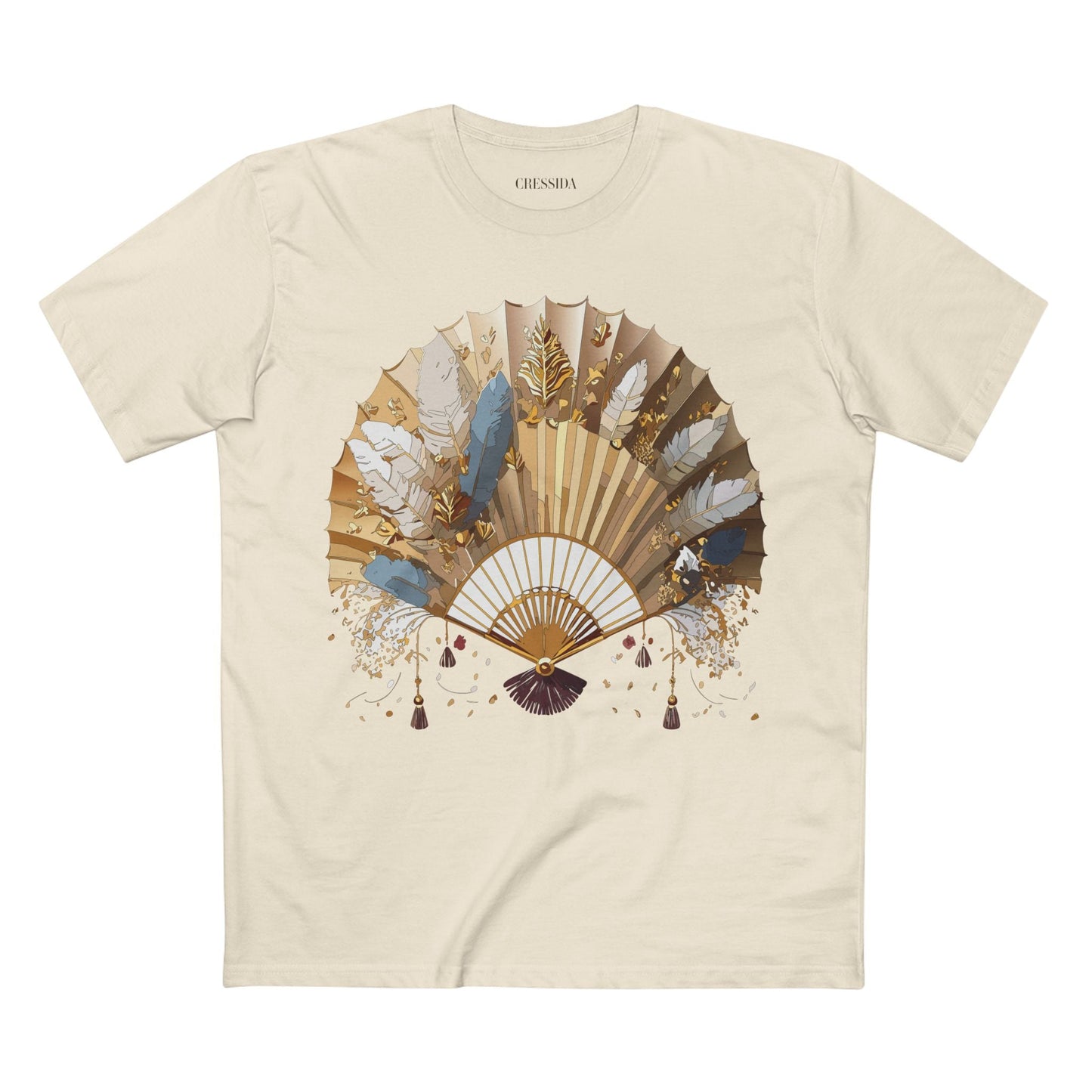 Antique Fan Graphic Design T-Shirt Unisex 100 Cotton Floral Carnival Artwork Tee 8