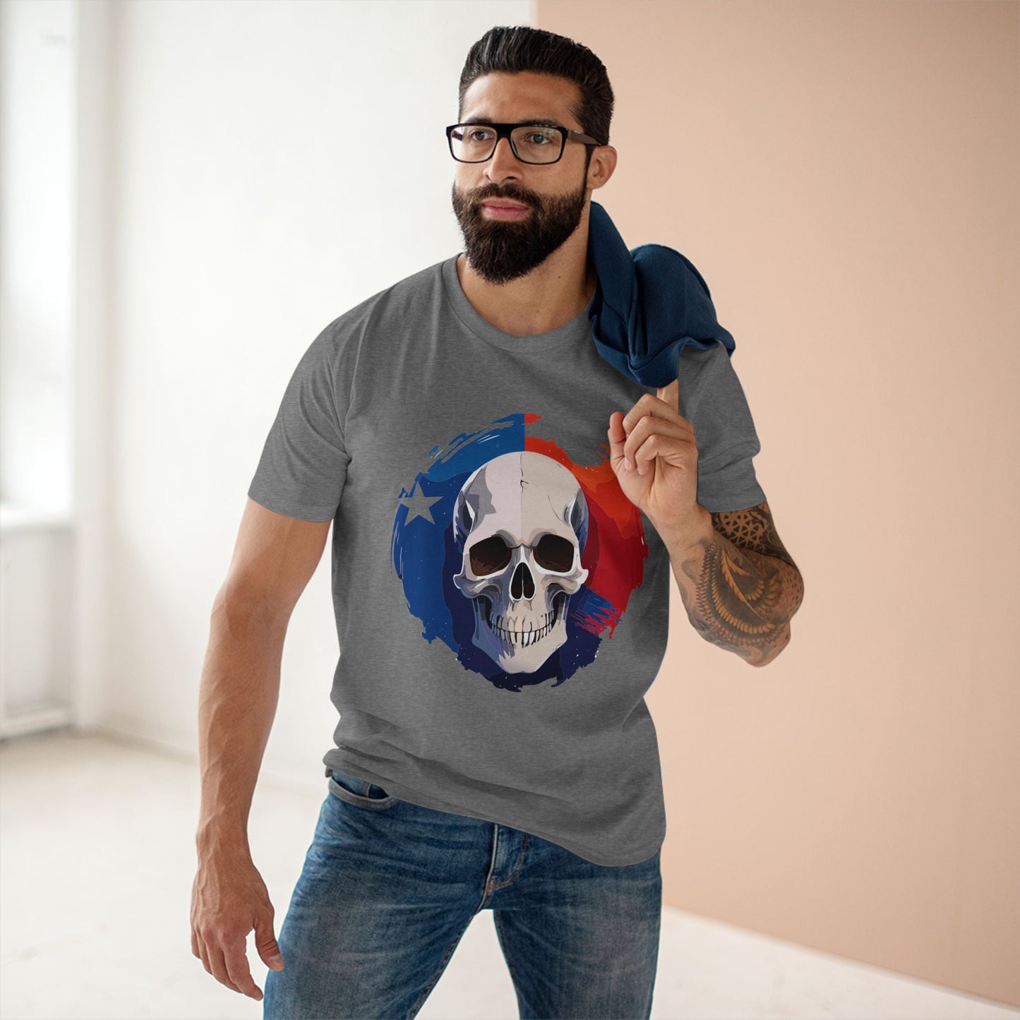 Skull Skeleton Shirt Unisex Premium Cotton Tee With Original Art Design Retro2Nova