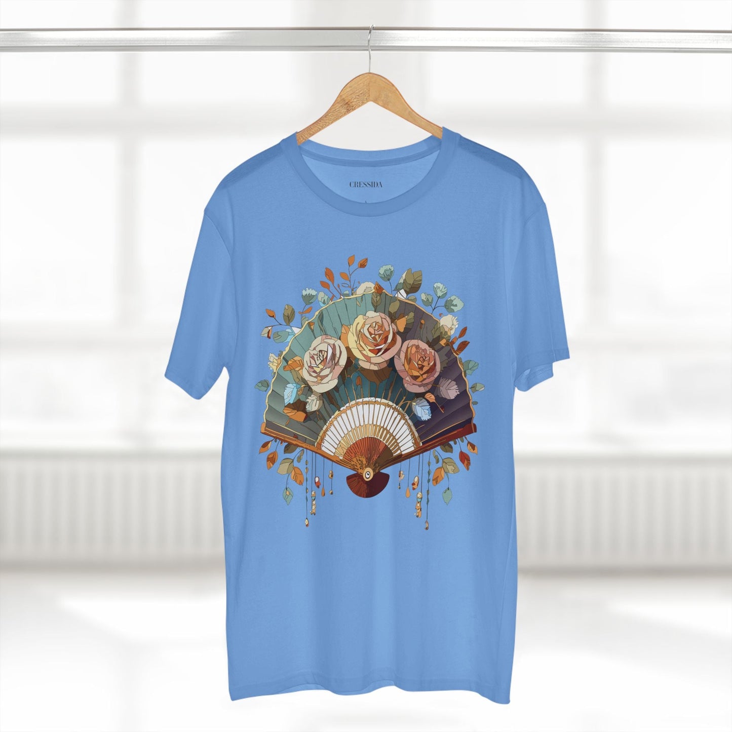 Antique Fan Graphic Design T-Shirt Unisex 100 Cotton Floral Carnival Artwork Tee 5