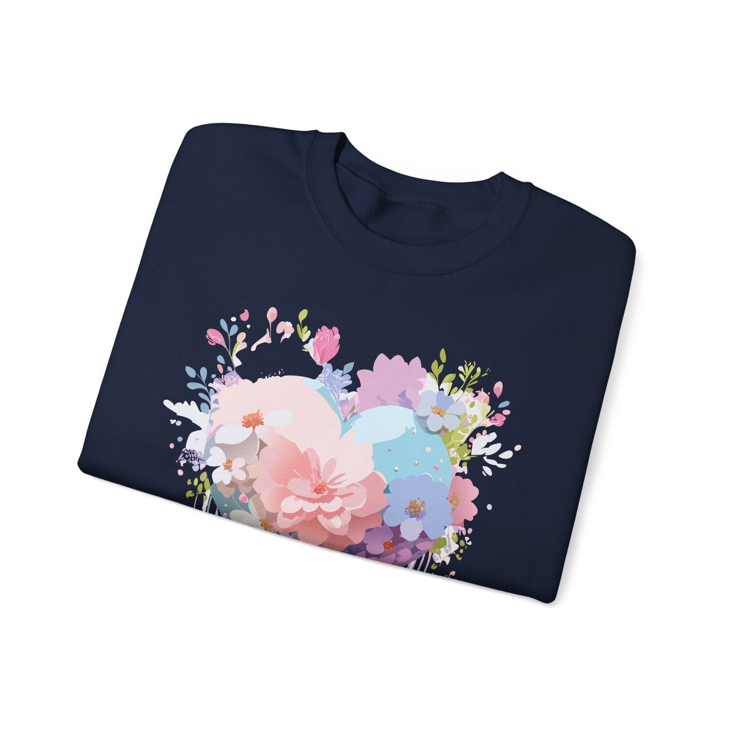 Floral Heart Sweatshirt Unisex Heavy Blend Crewneck Valentines Day Floral Love Cozy