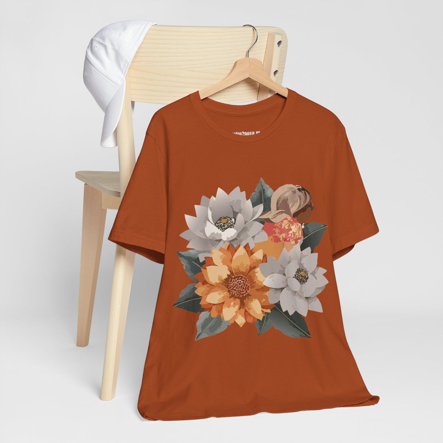 Retro2Nova Flowers Shirt Floral Shirt Unisex Floral Tee Lightweight Breathable Jersey