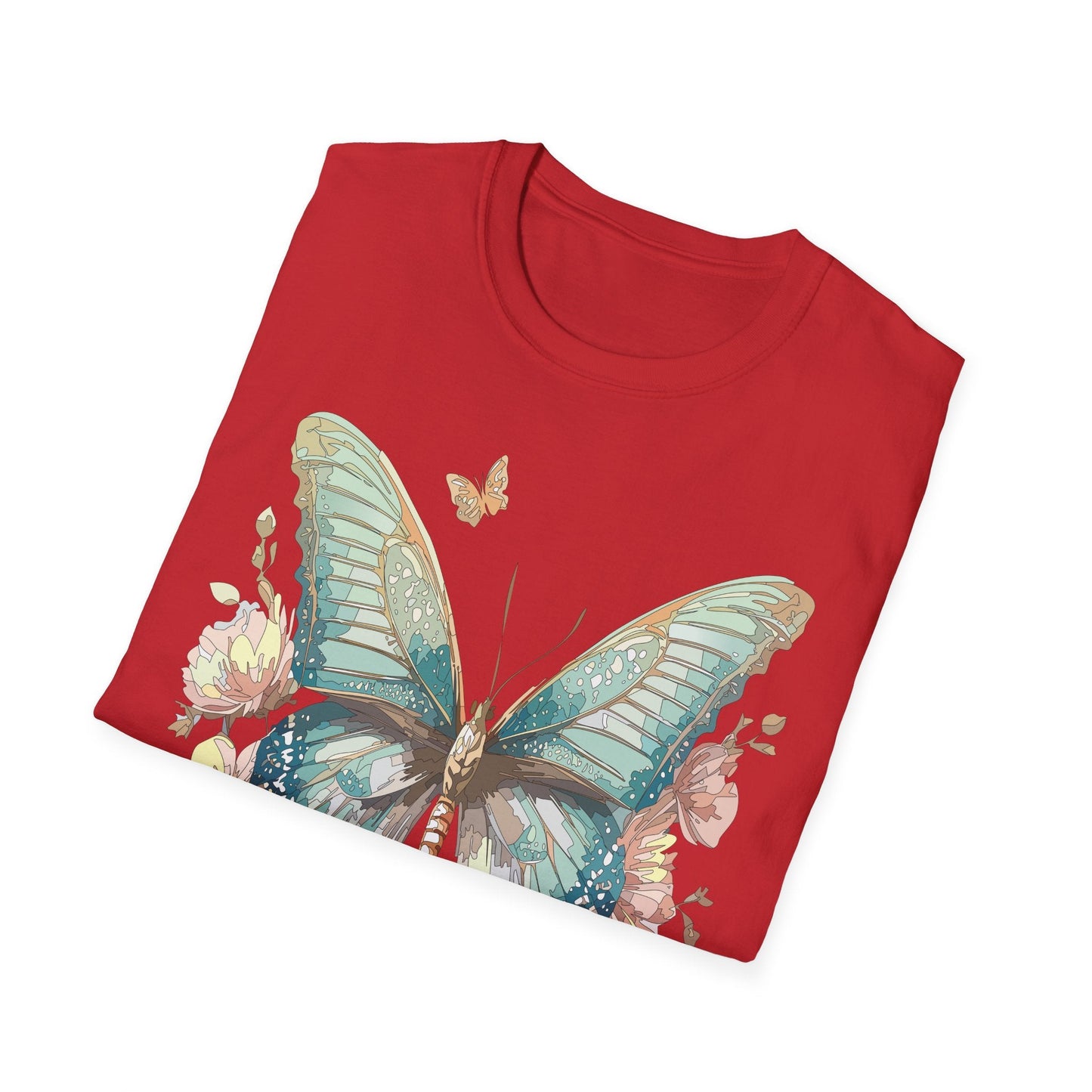 Butterfly Print Unisex T Shirt Monarch Design Softstyle 64000 Gildan Cotton Tee Quality